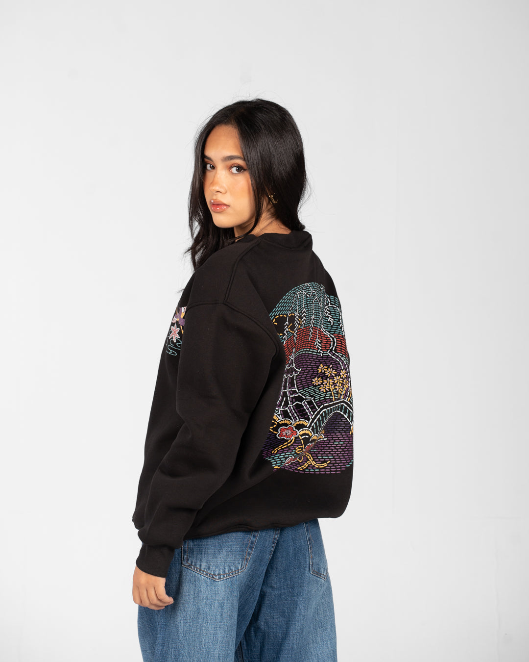 Women Double Printed Sweatshirt