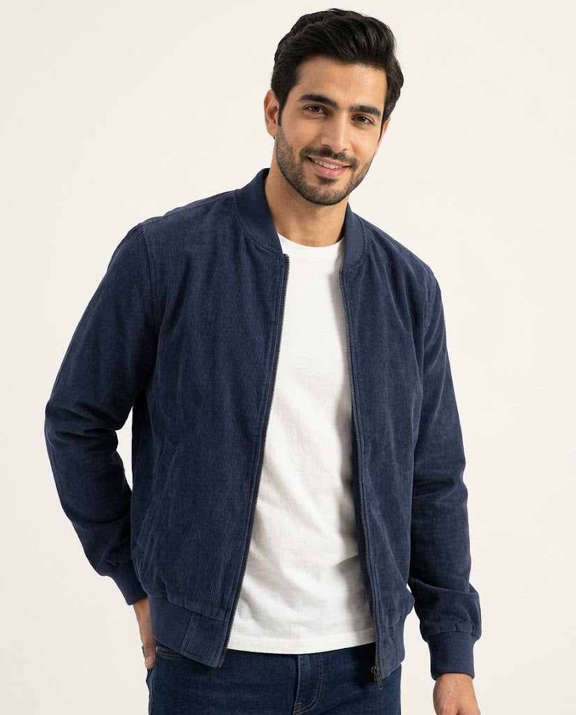 Men's Classic Suede Bomber Jacket