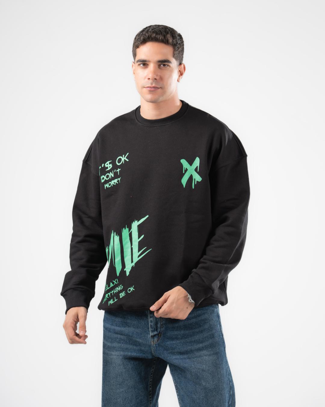 Men round neck oversized sweatshirt