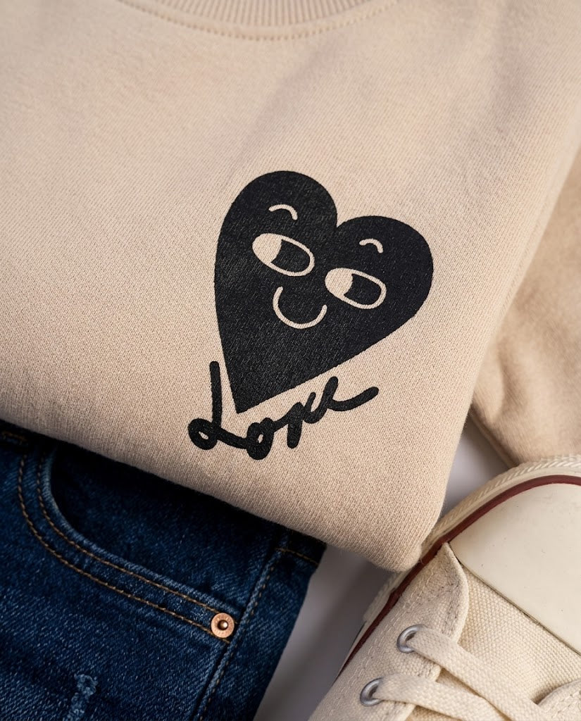 Girls Round Neck Printed Sweatshirt