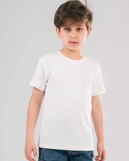 Boys Jaqured Half Sleeves T-shirt