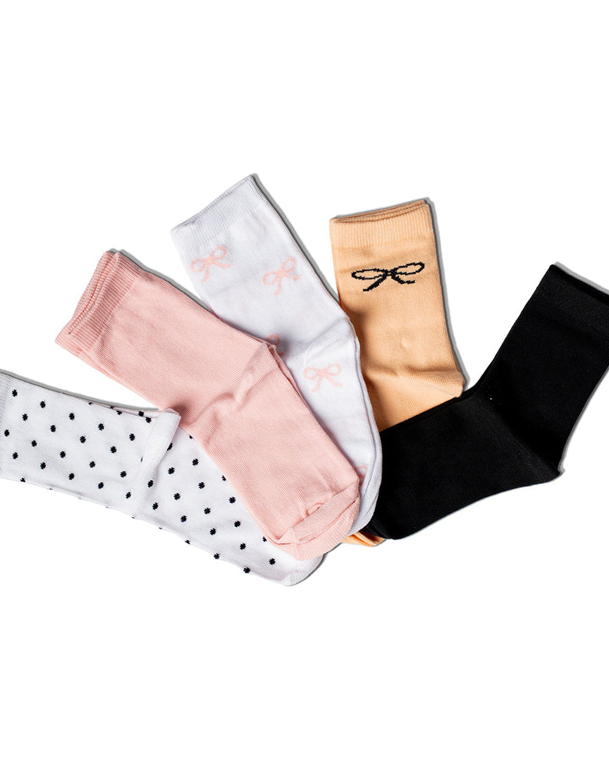 Girls Cotton Socks Print Pack5