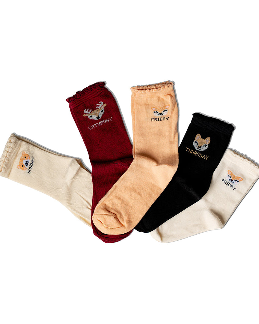 Girls Cotton Long Socks 5pc