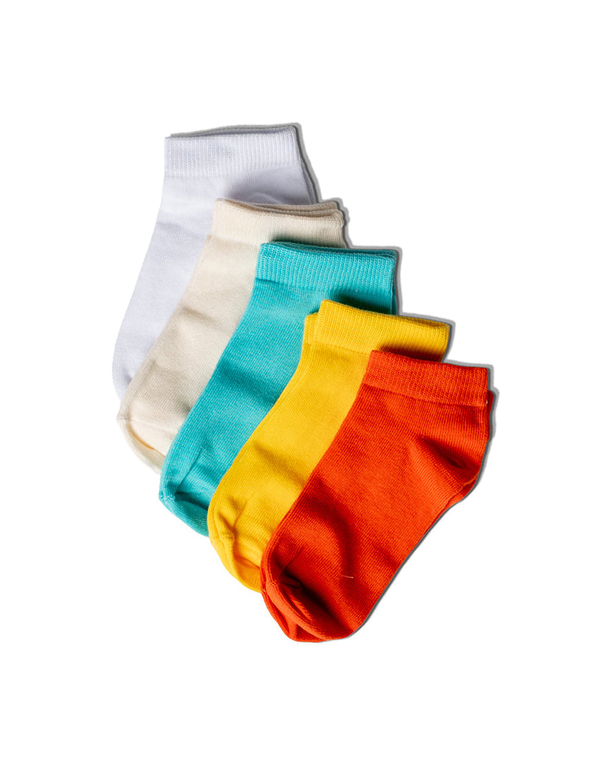 Girls Cotton Plain Socket 5pc