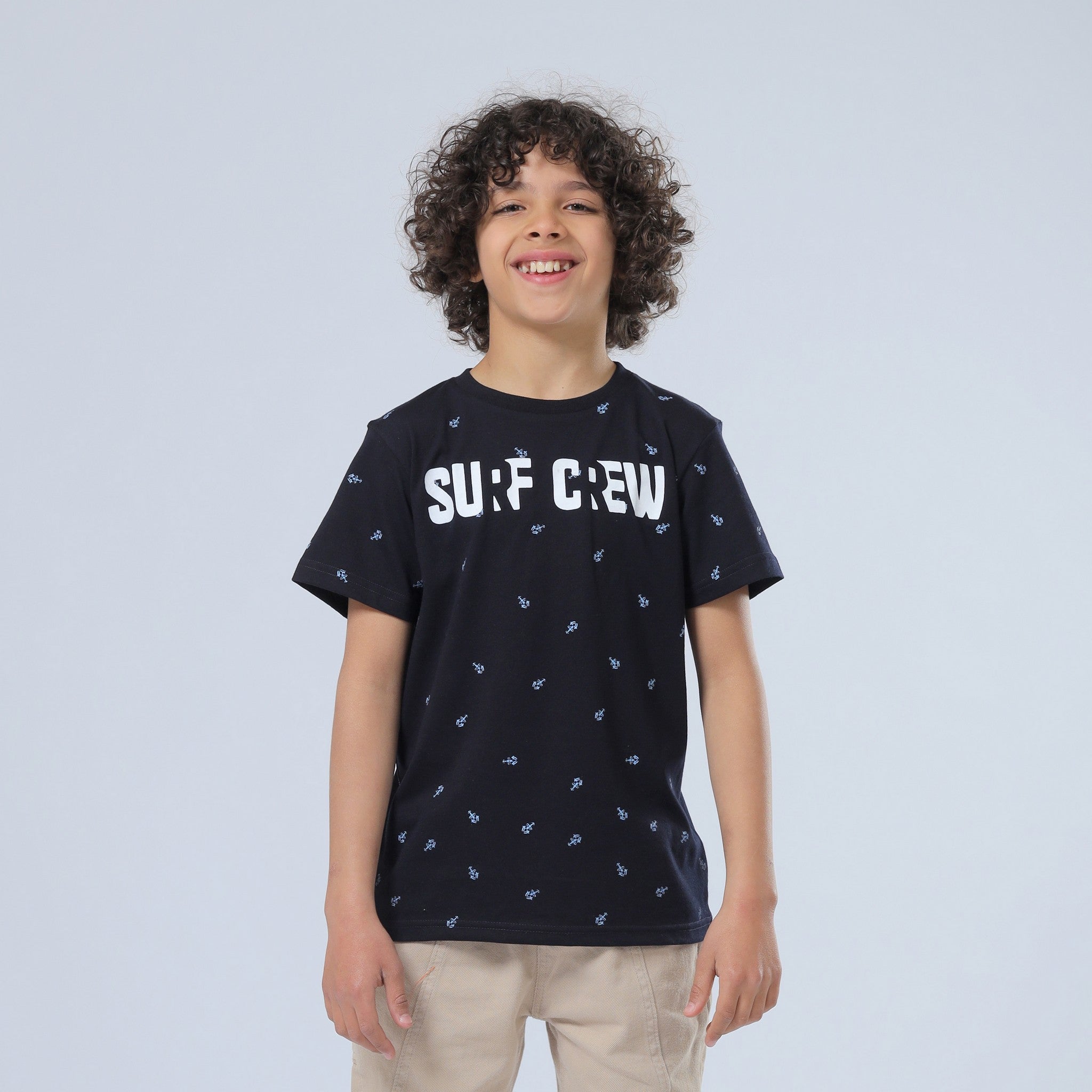 Surf Crew Print Navy T-Shirt