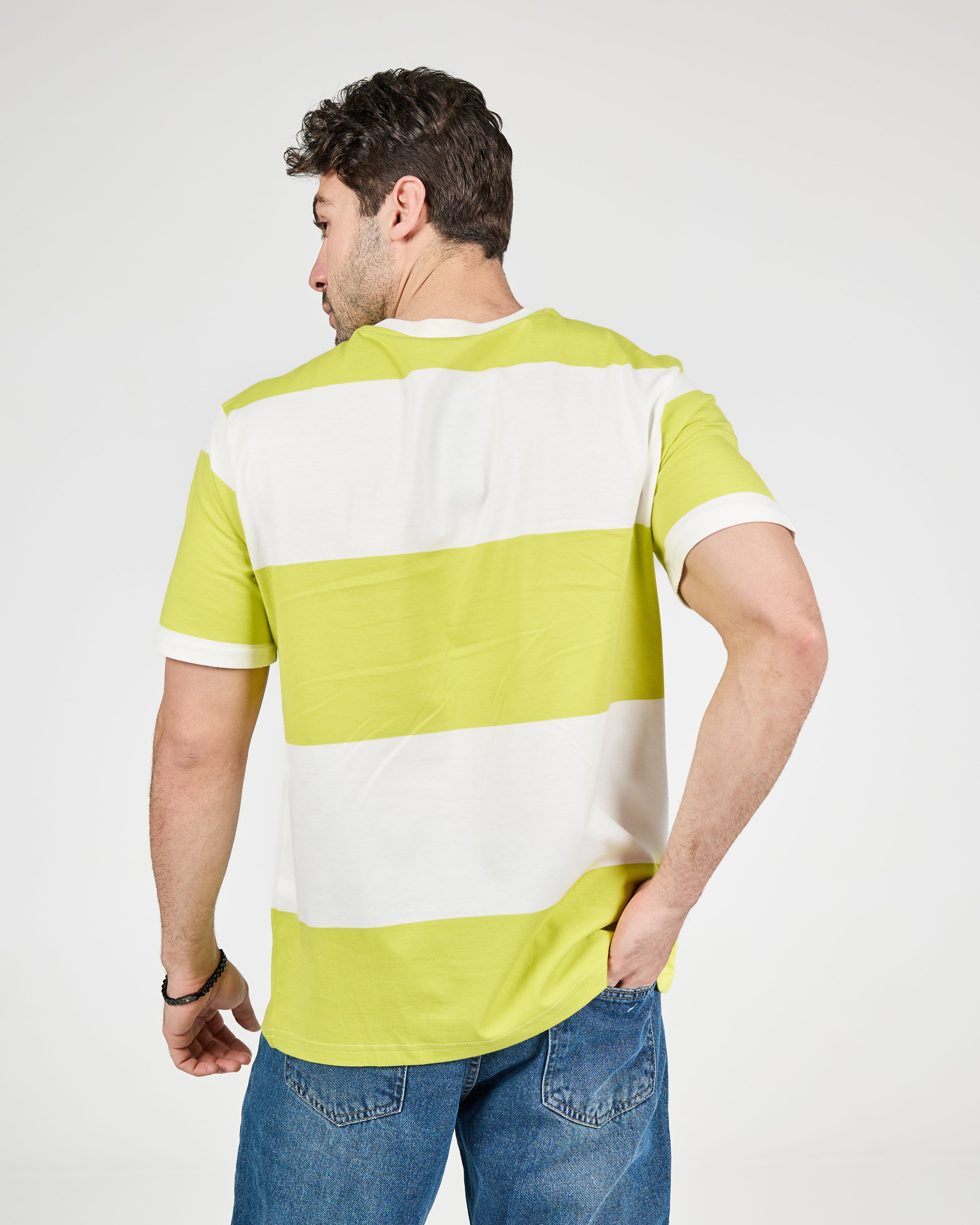 MEN STRIPPED HALF SLEEVES T-SHIRT
