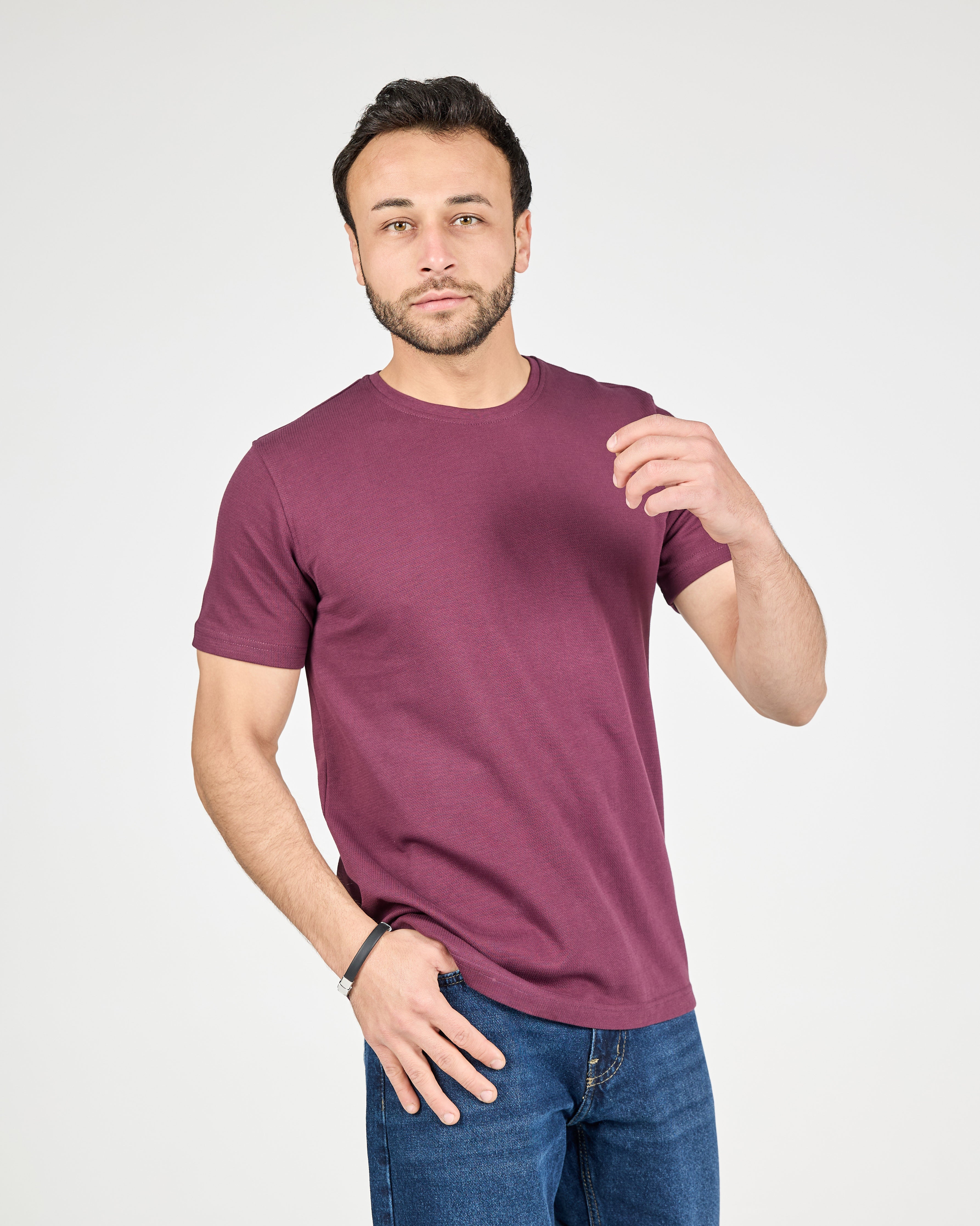 Men Plain Cotton Half Sleeves T-Shirt
