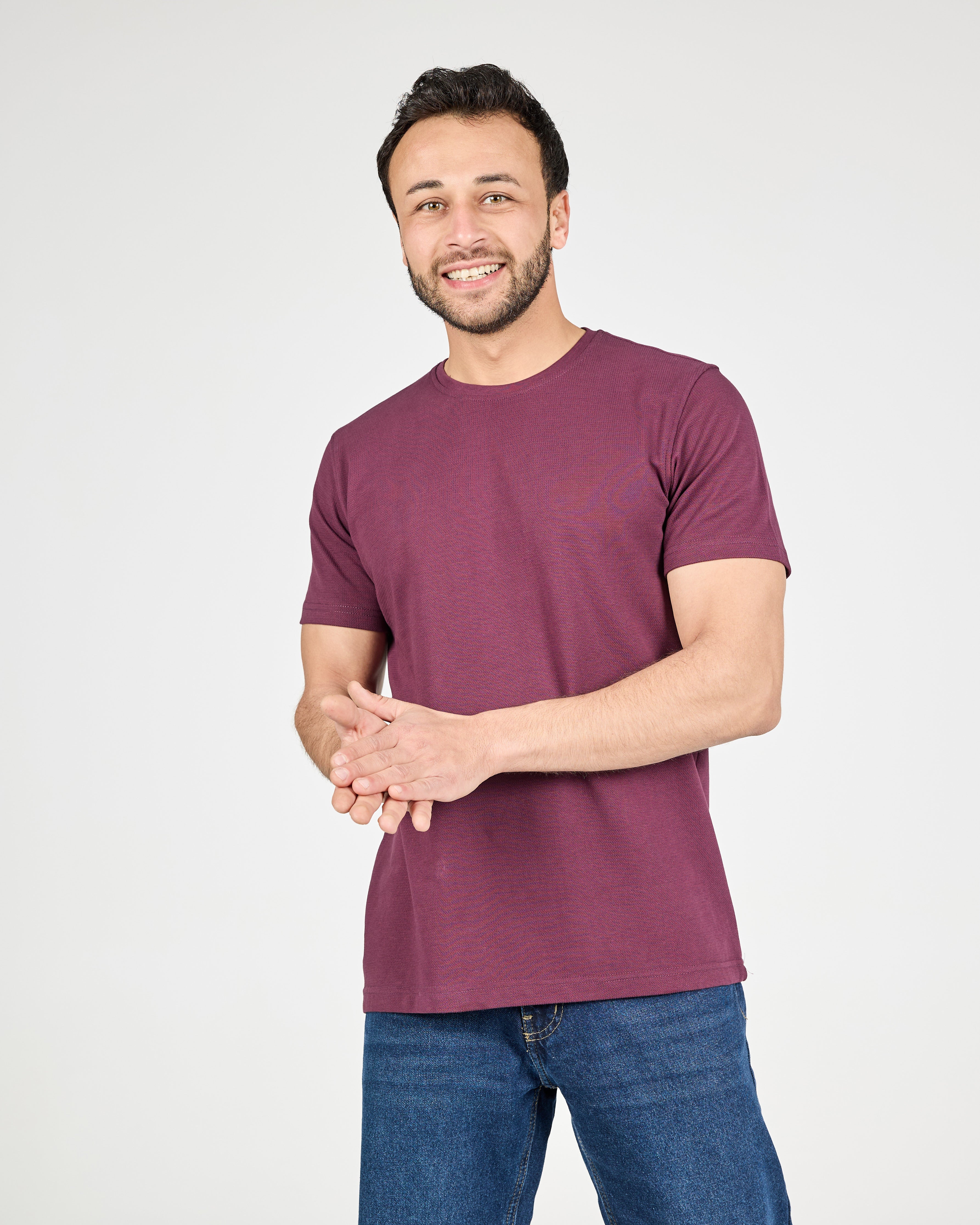 Men Plain Cotton Half Sleeves T-Shirt