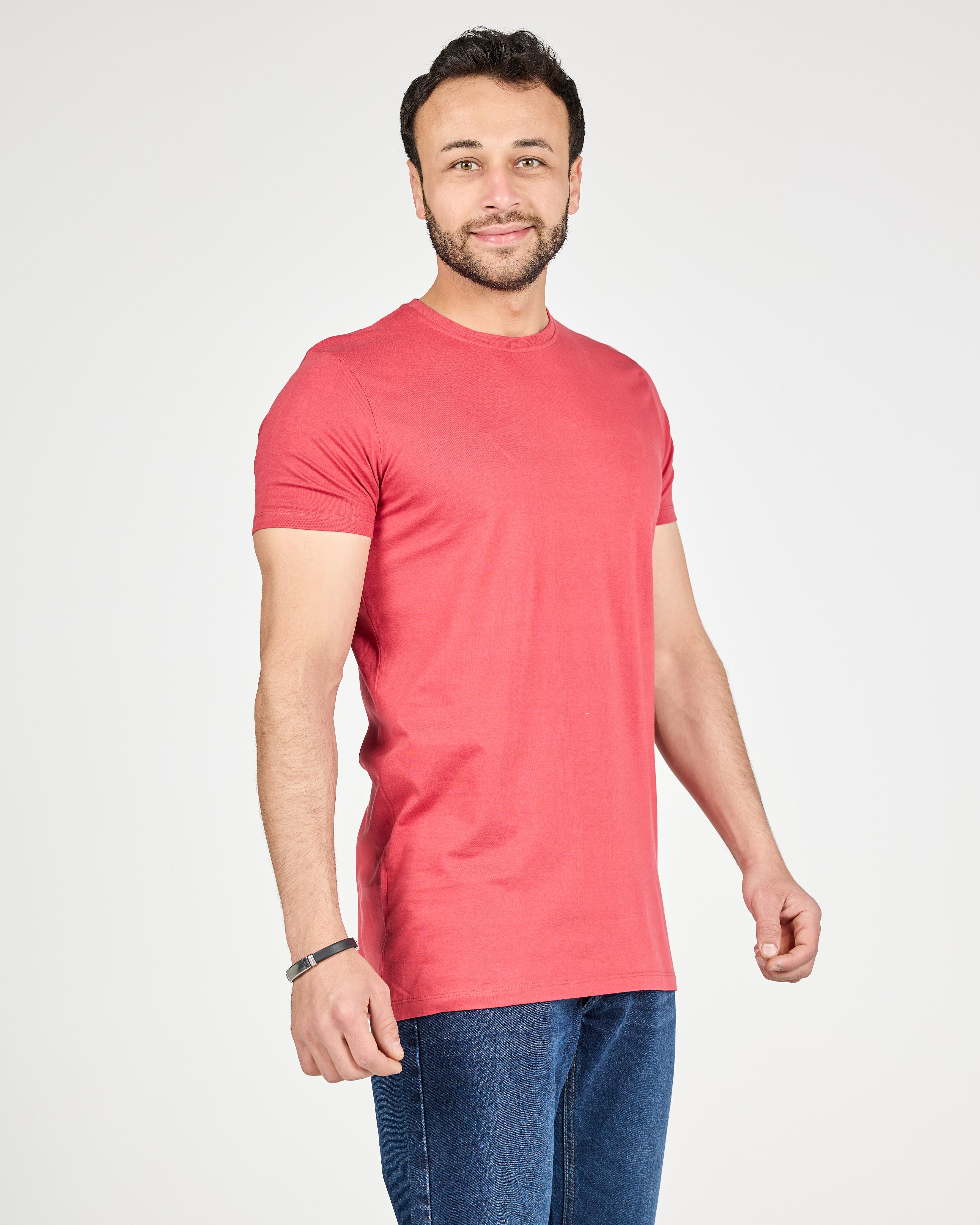 Men Plain Cotton Half Sleeves T-Shirt