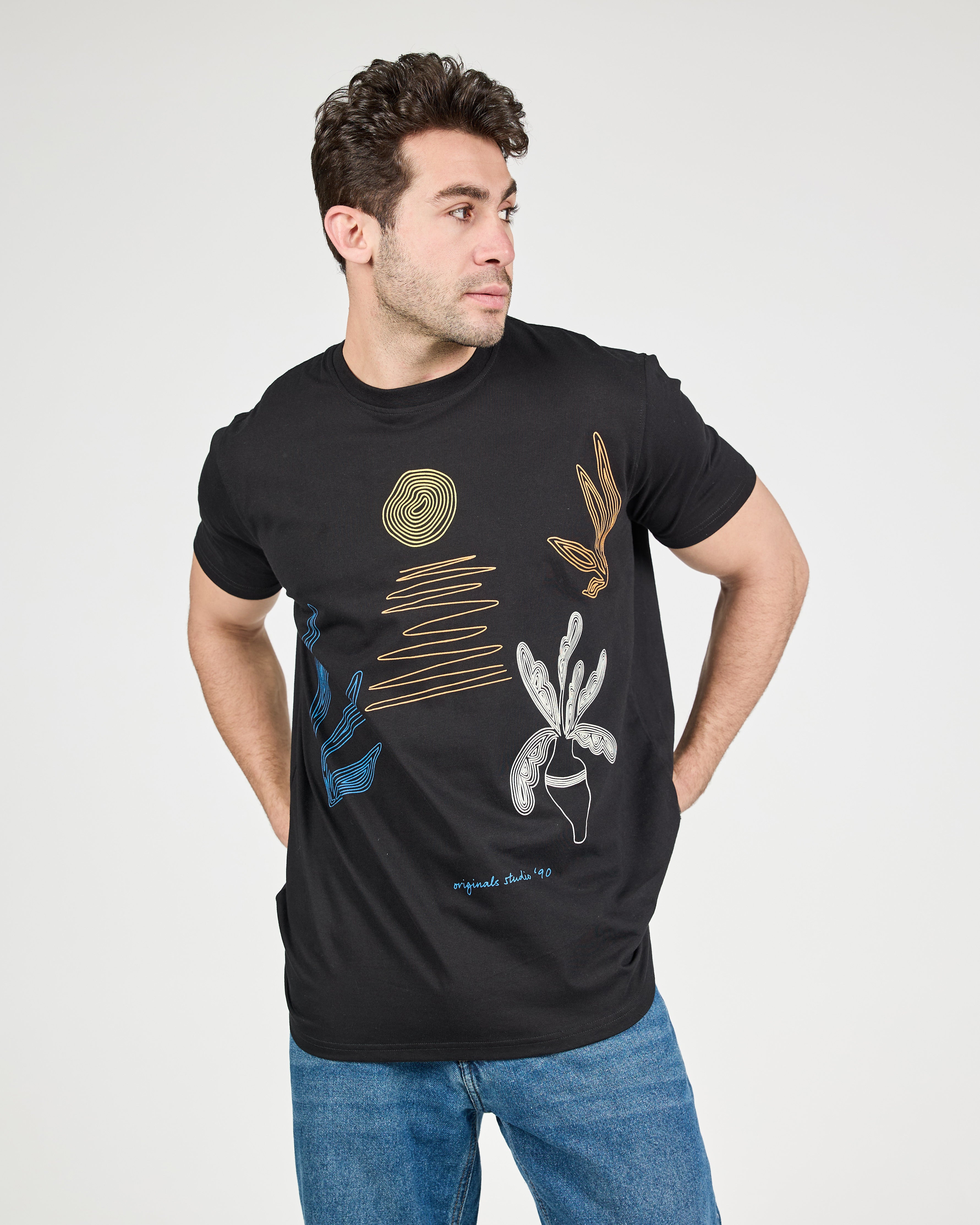 MEN PRINTED HALF SLEEVES T-SHIRT