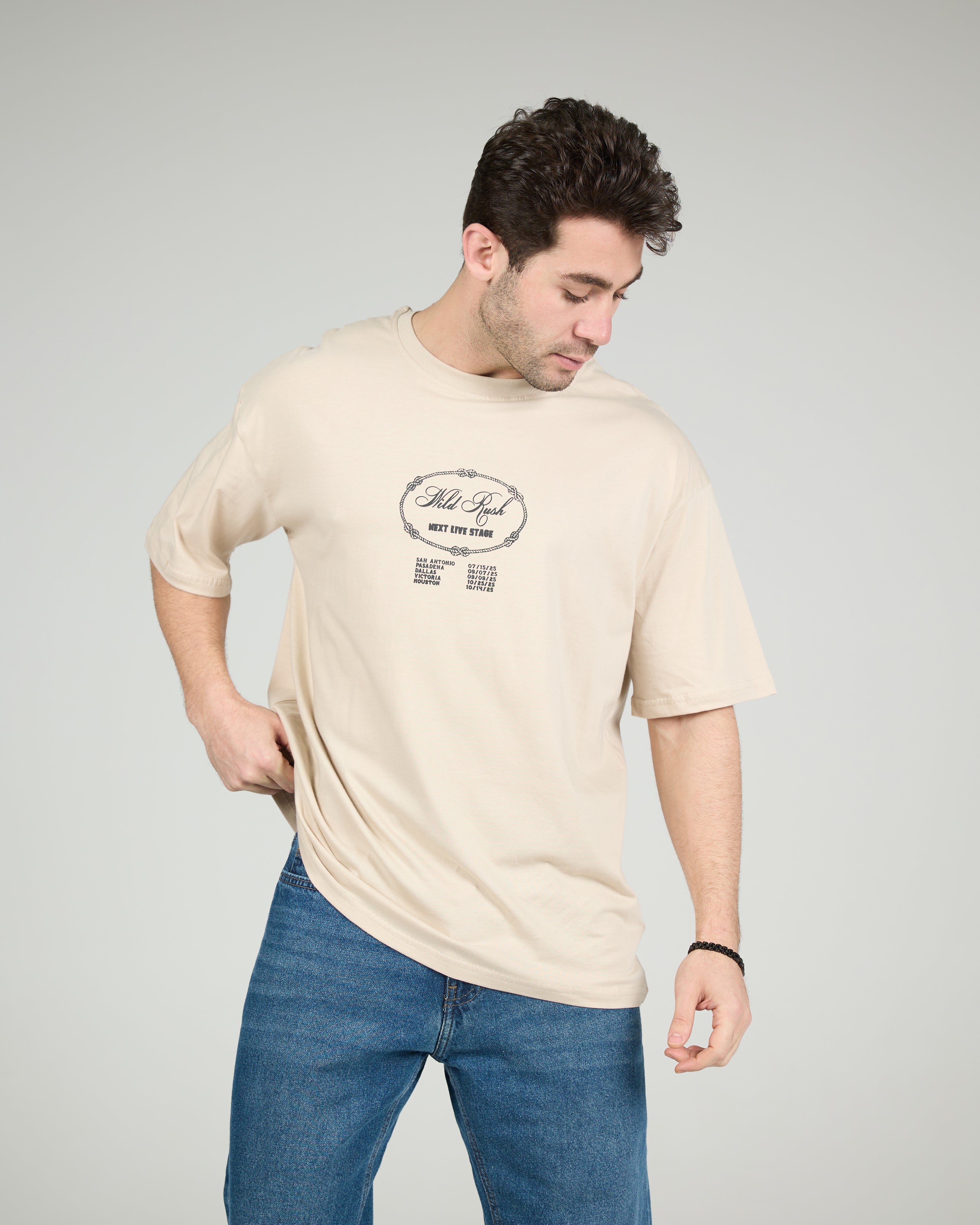 MEN PRINTED WICKED FREEDOM T-SHIRT OVER SIZE