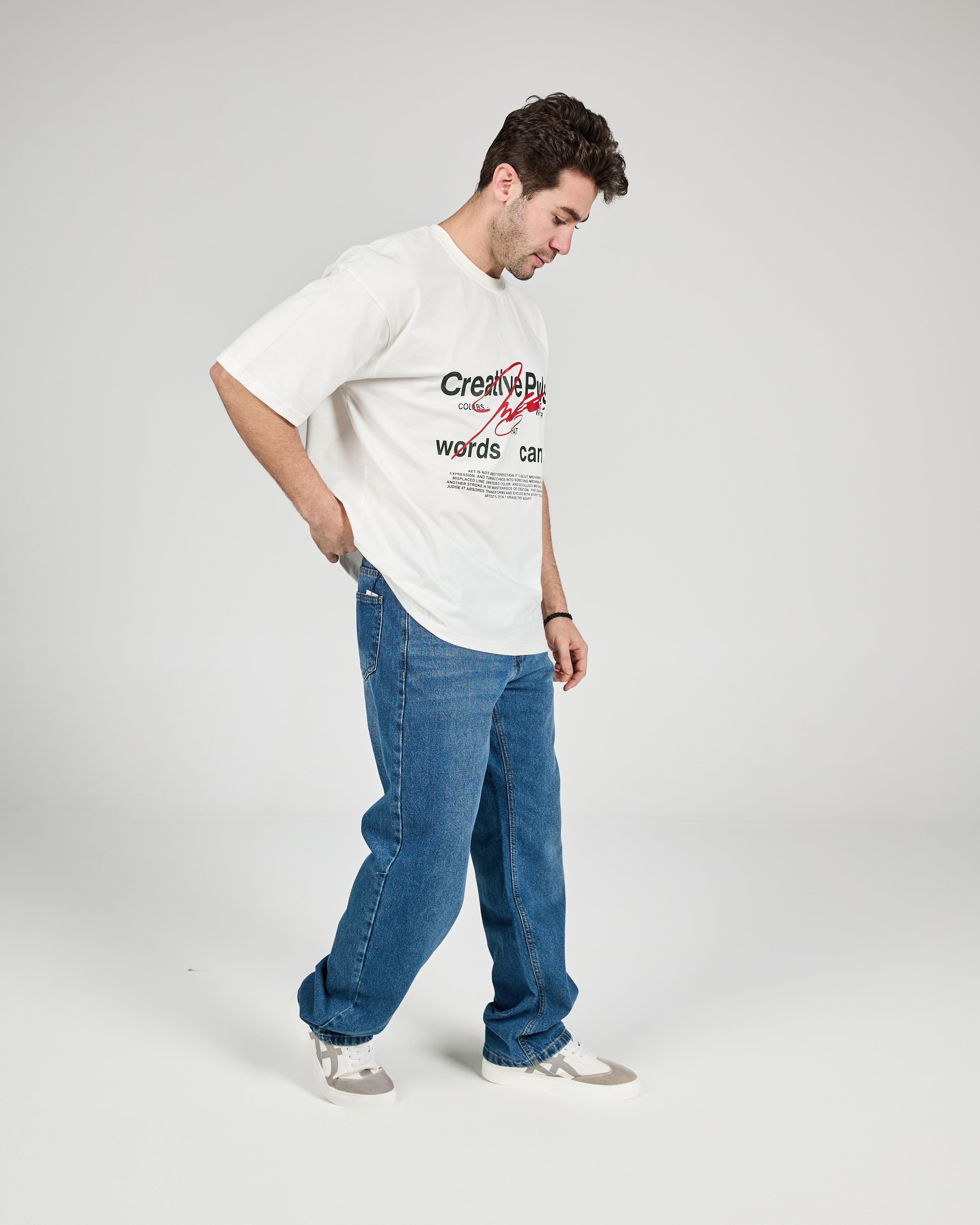 MEN OVER SIZE PRINTED CREATIVE PULSE T-SHIRT