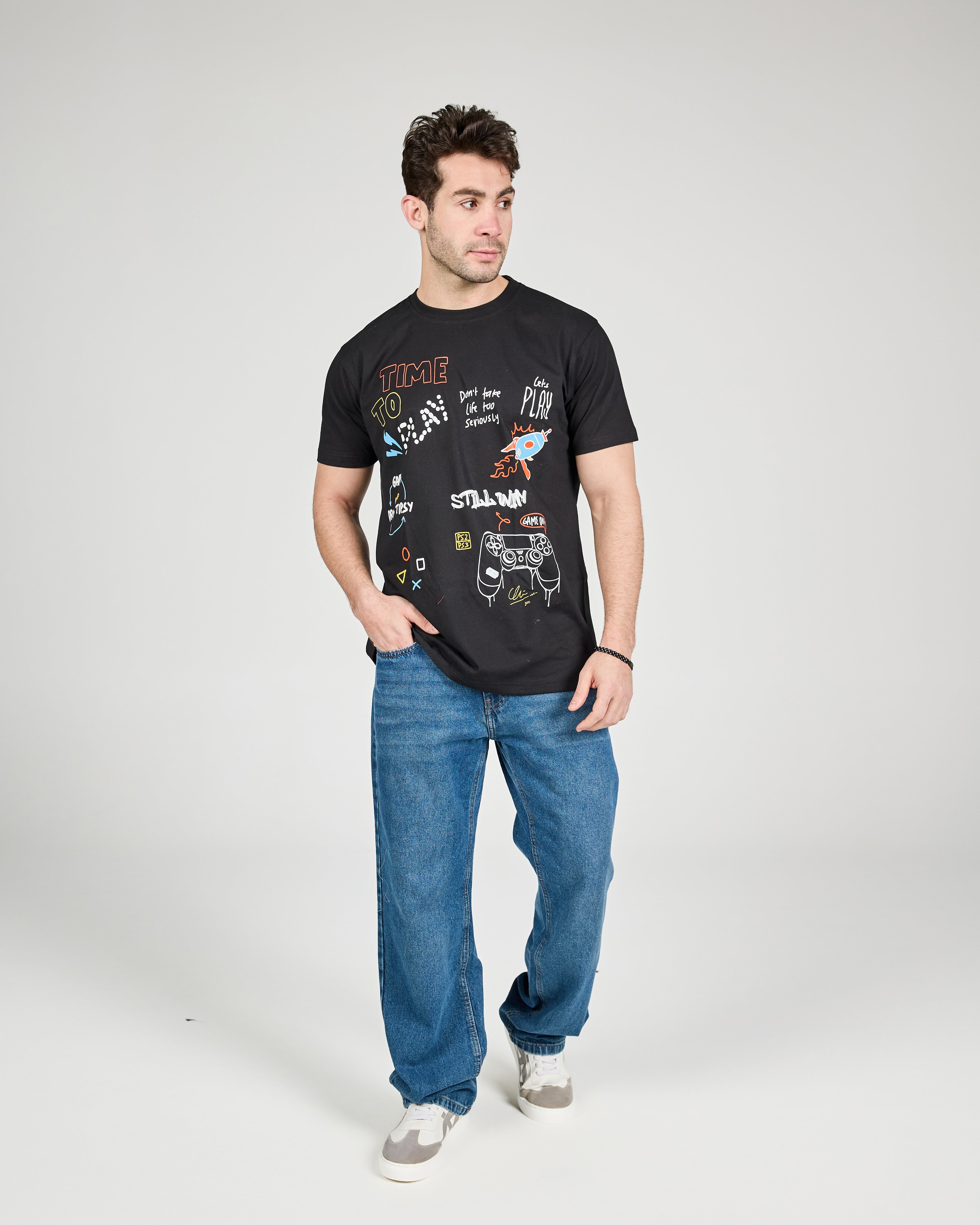 MEN PRINTED HALF SLEEVES T-SHIRT