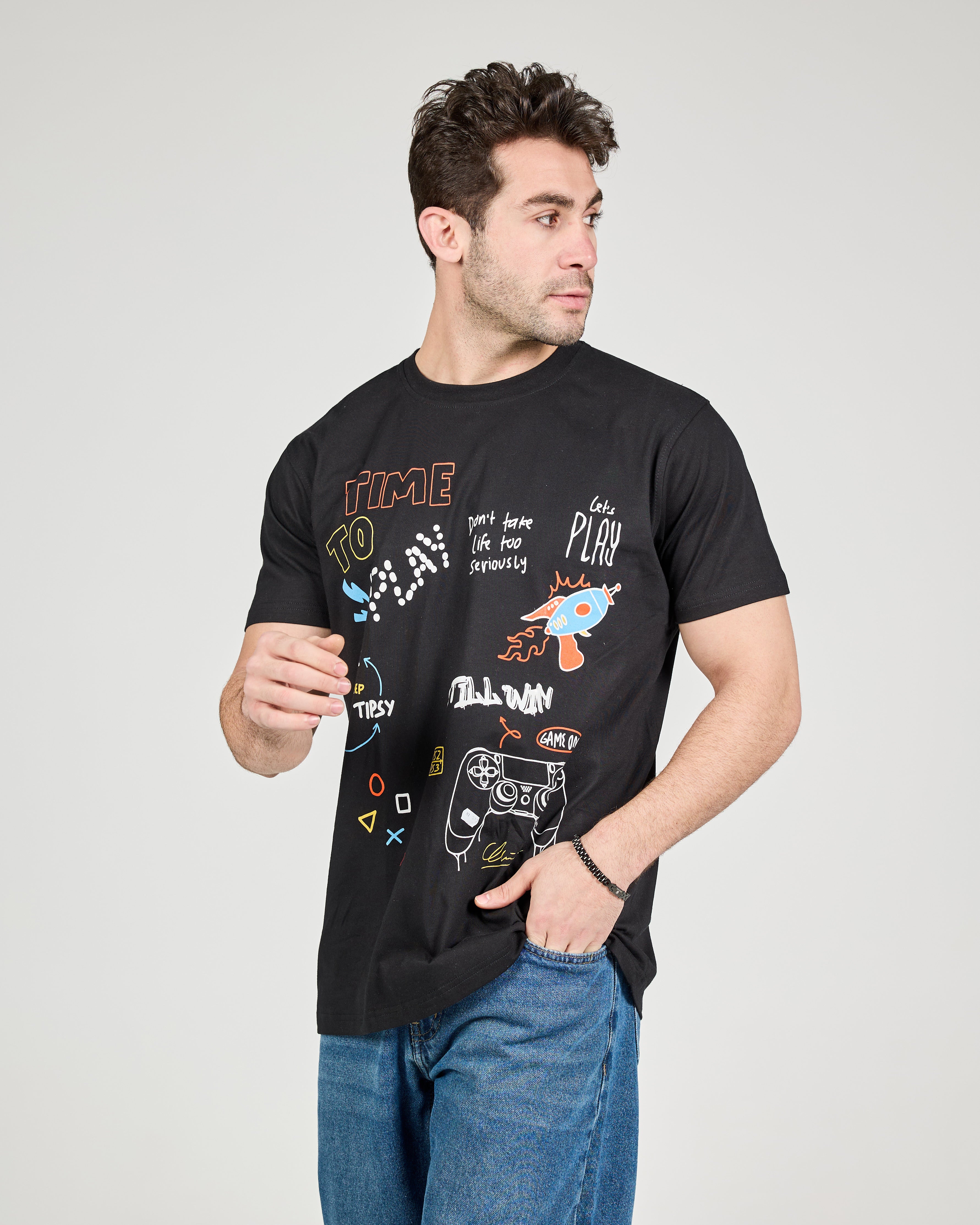 MEN PRINTED HALF SLEEVES T-SHIRT