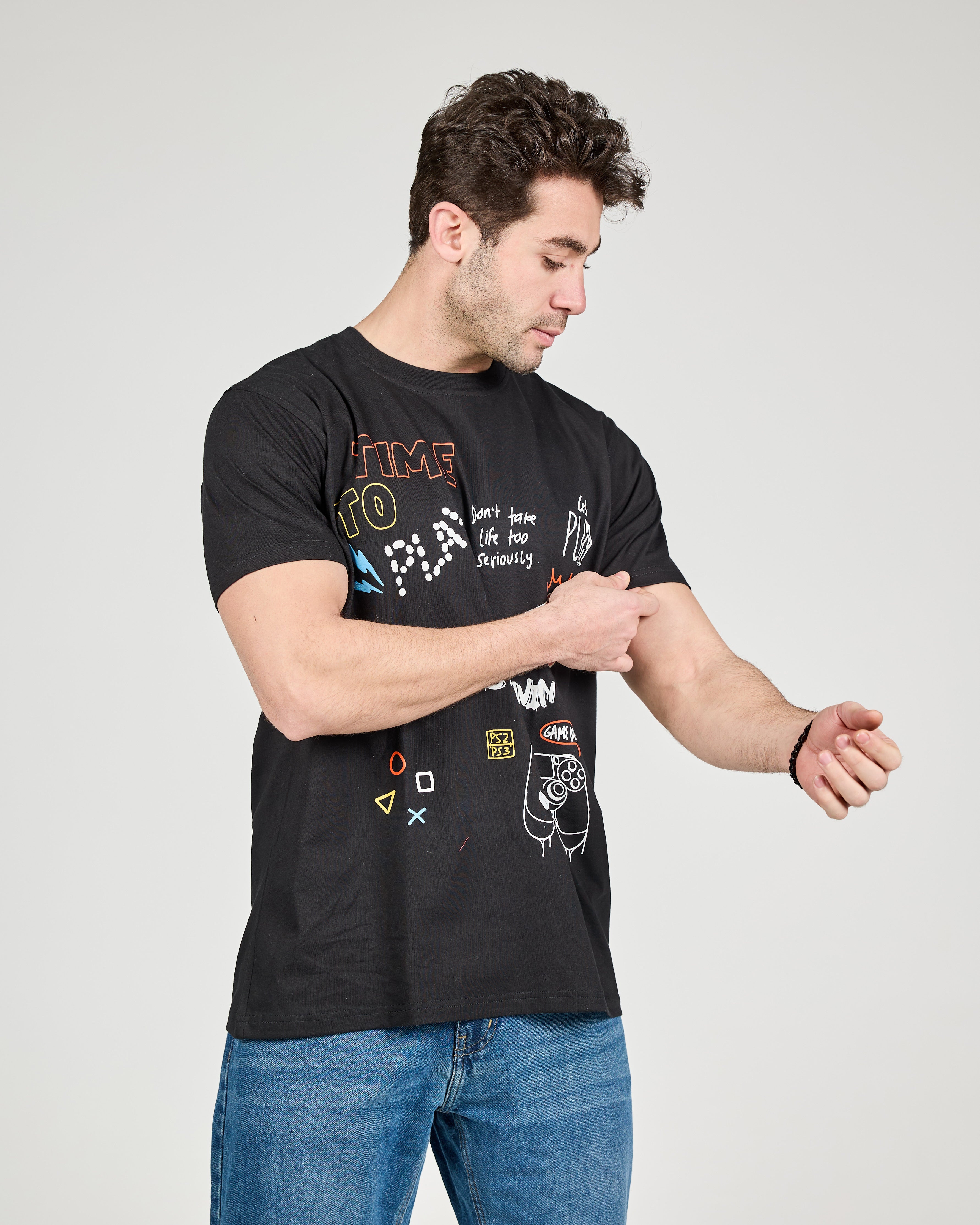 MEN PRINTED HALF SLEEVES T-SHIRT