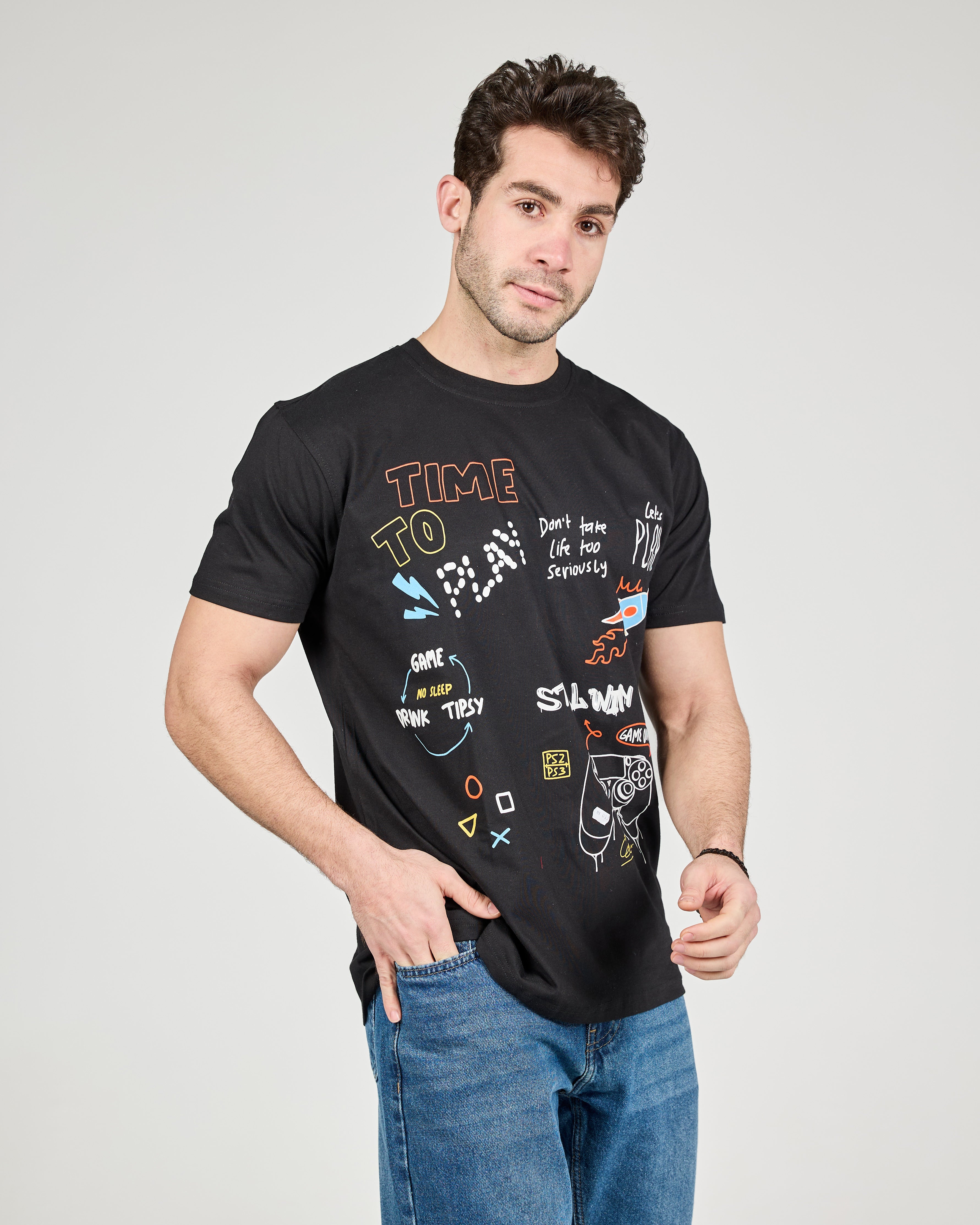 MEN PRINTED HALF SLEEVES T-SHIRT