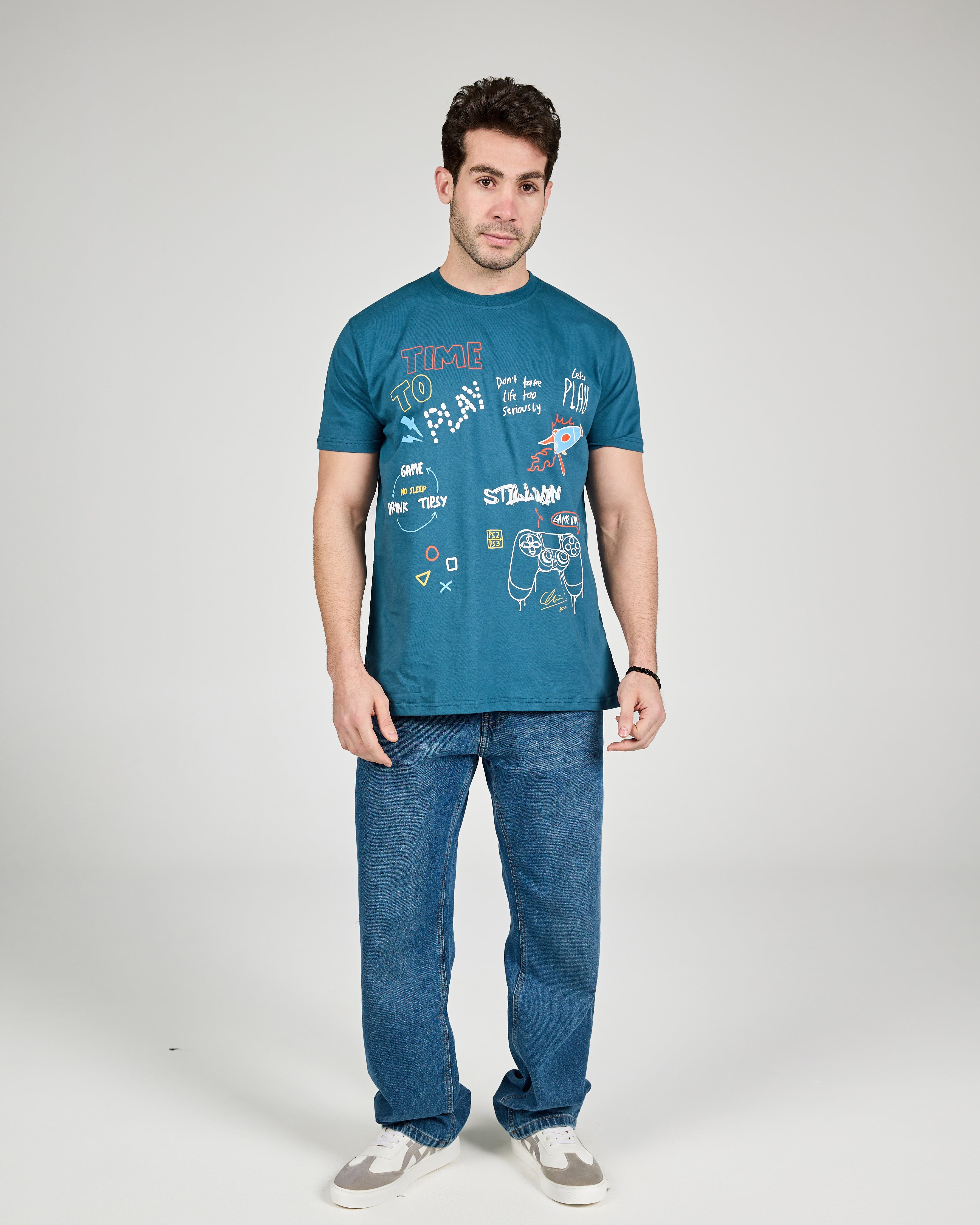 MEN PRINTED HALF SLEEVES T-SHIRT