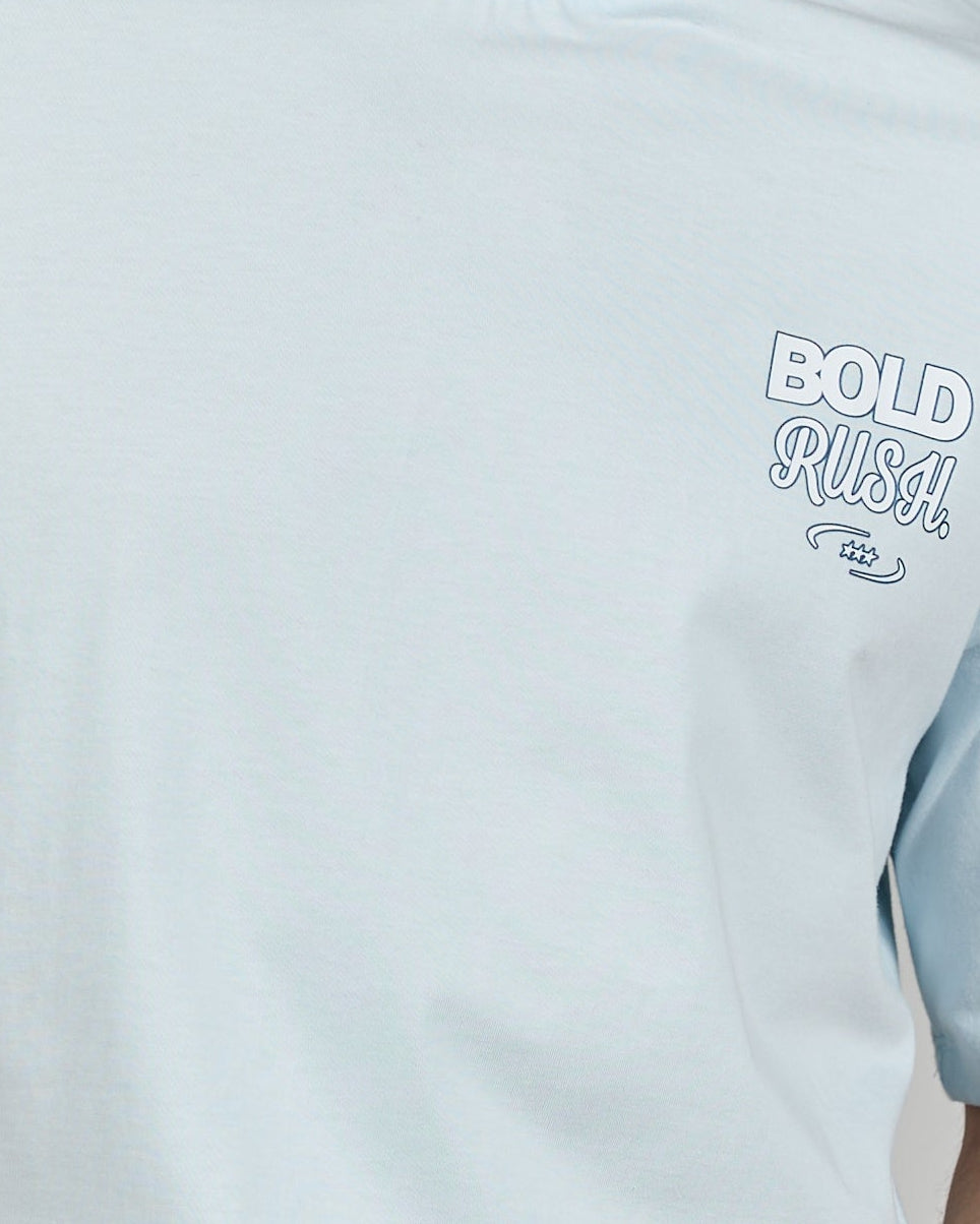 Men Printed Bold Rush H.Sleeves T-shirt Over Size