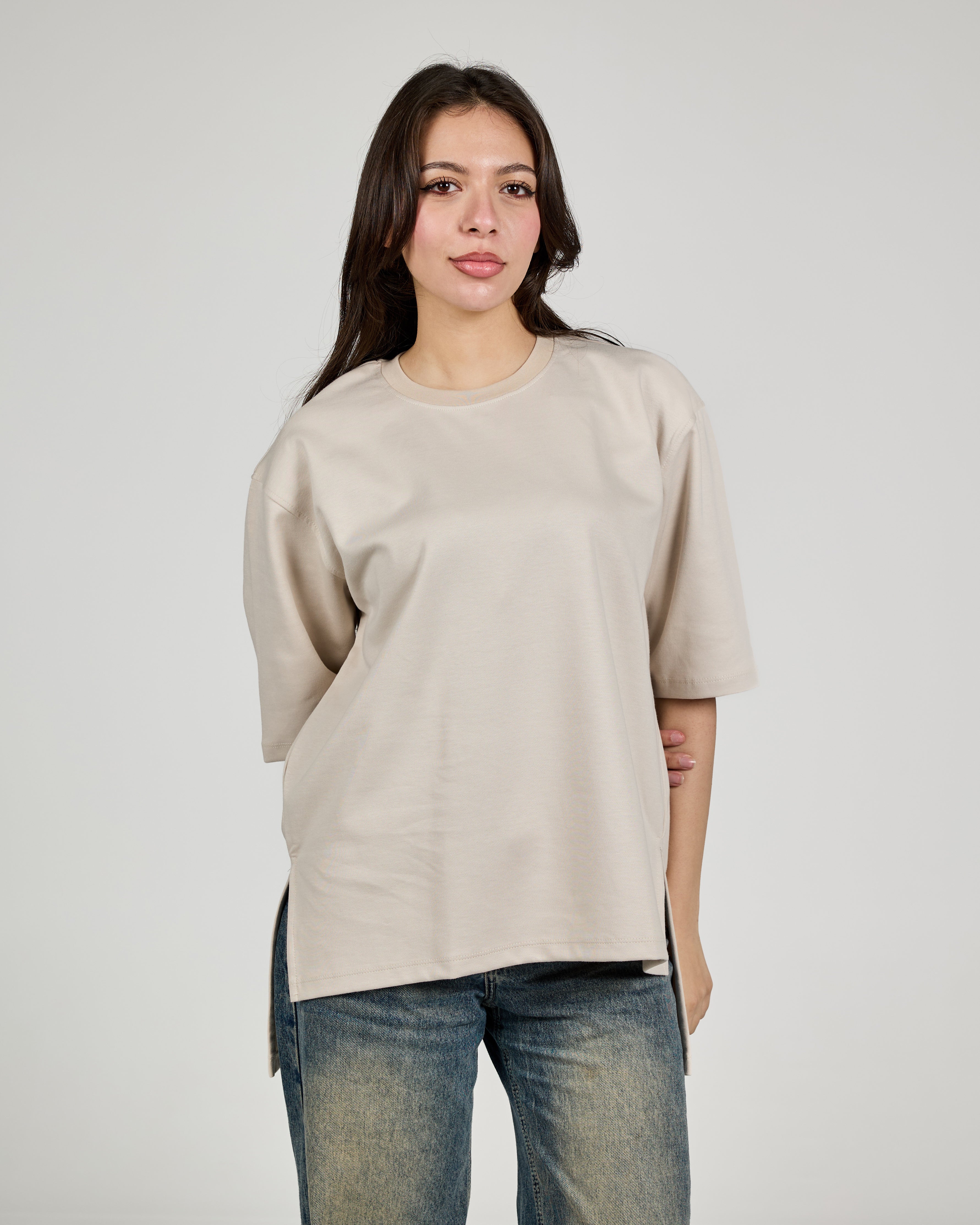 Women Plain Half Sleeves T-shirt