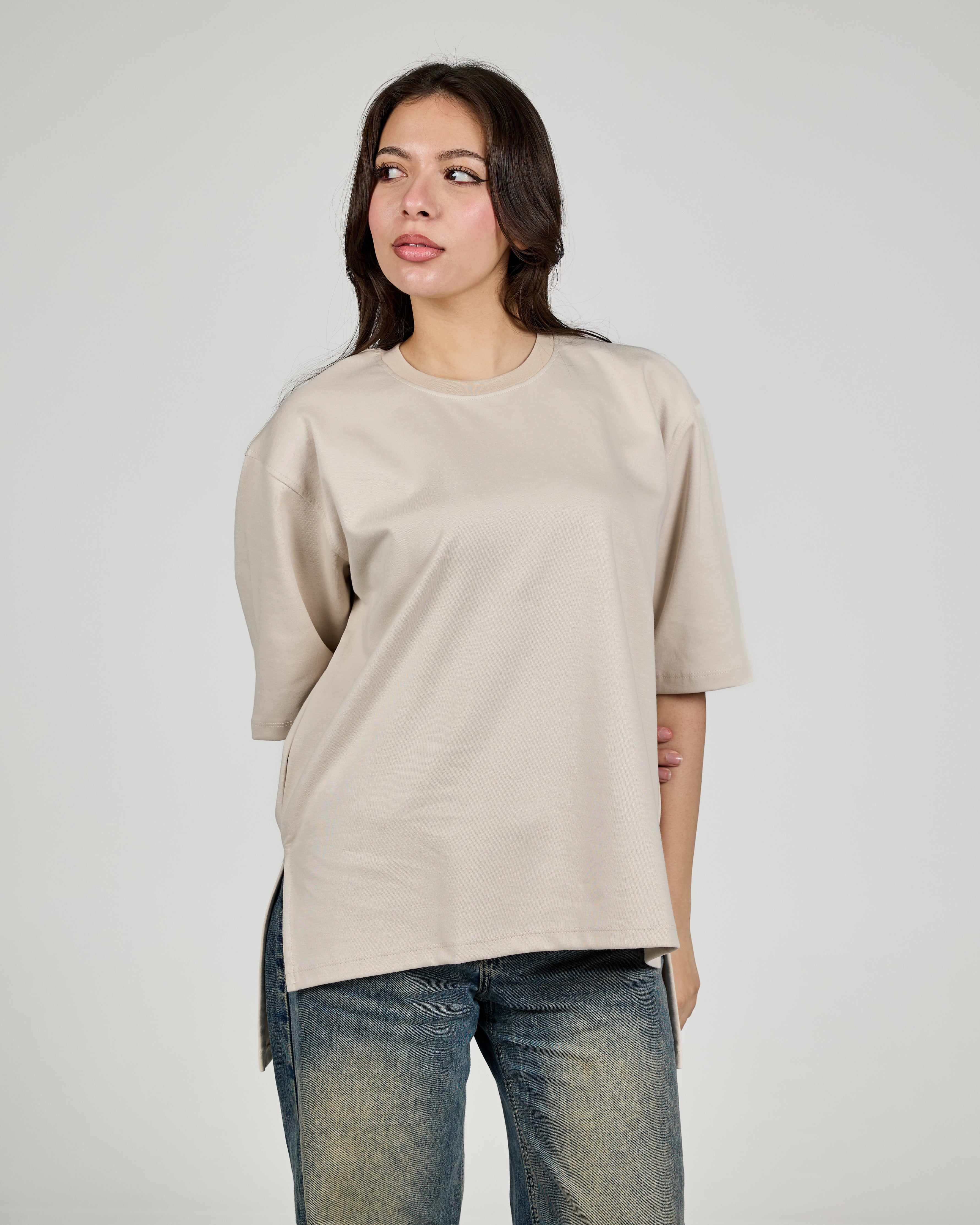 Women Plain Half Sleeves T-shirt