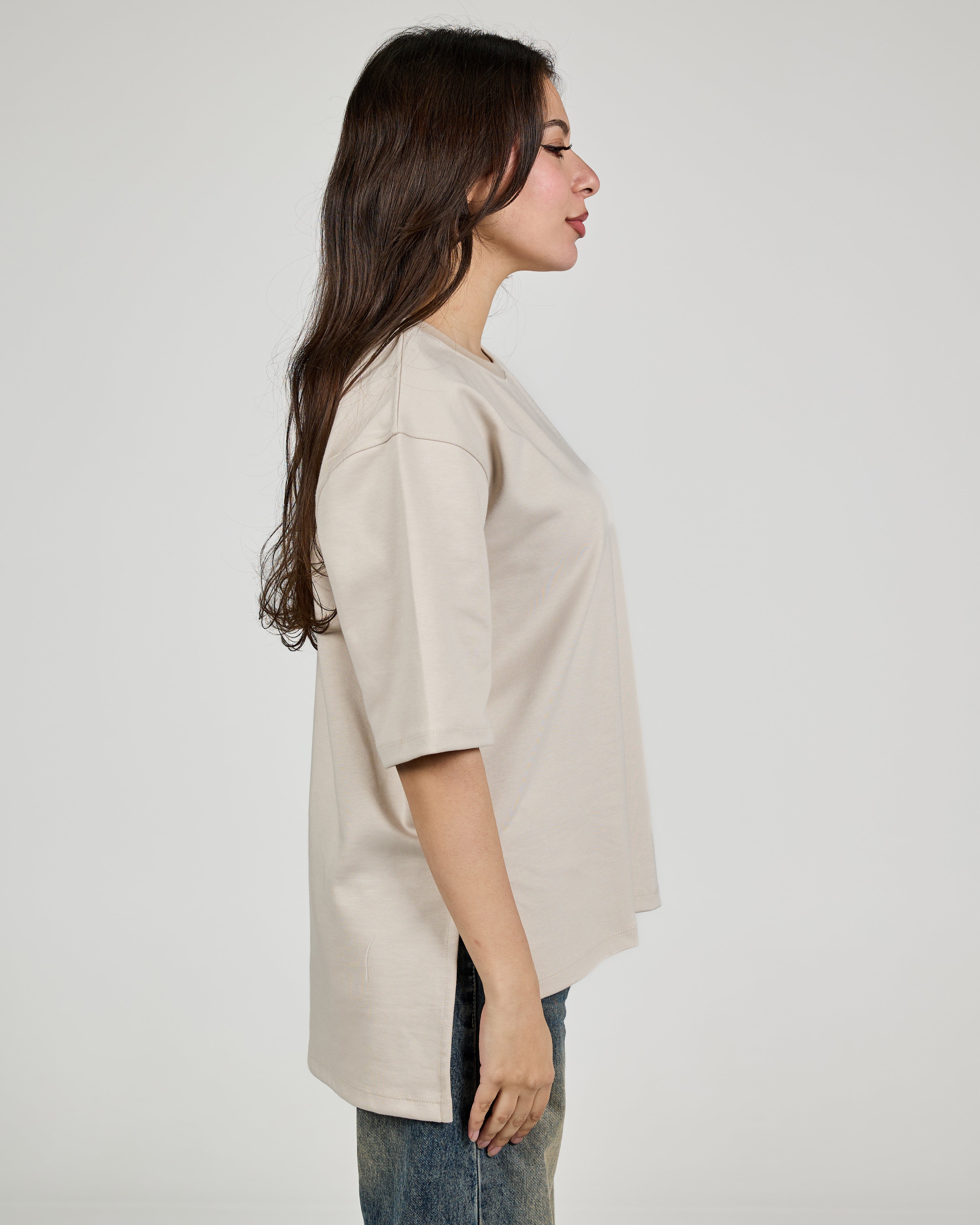 Women Plain Half Sleeves T-shirt