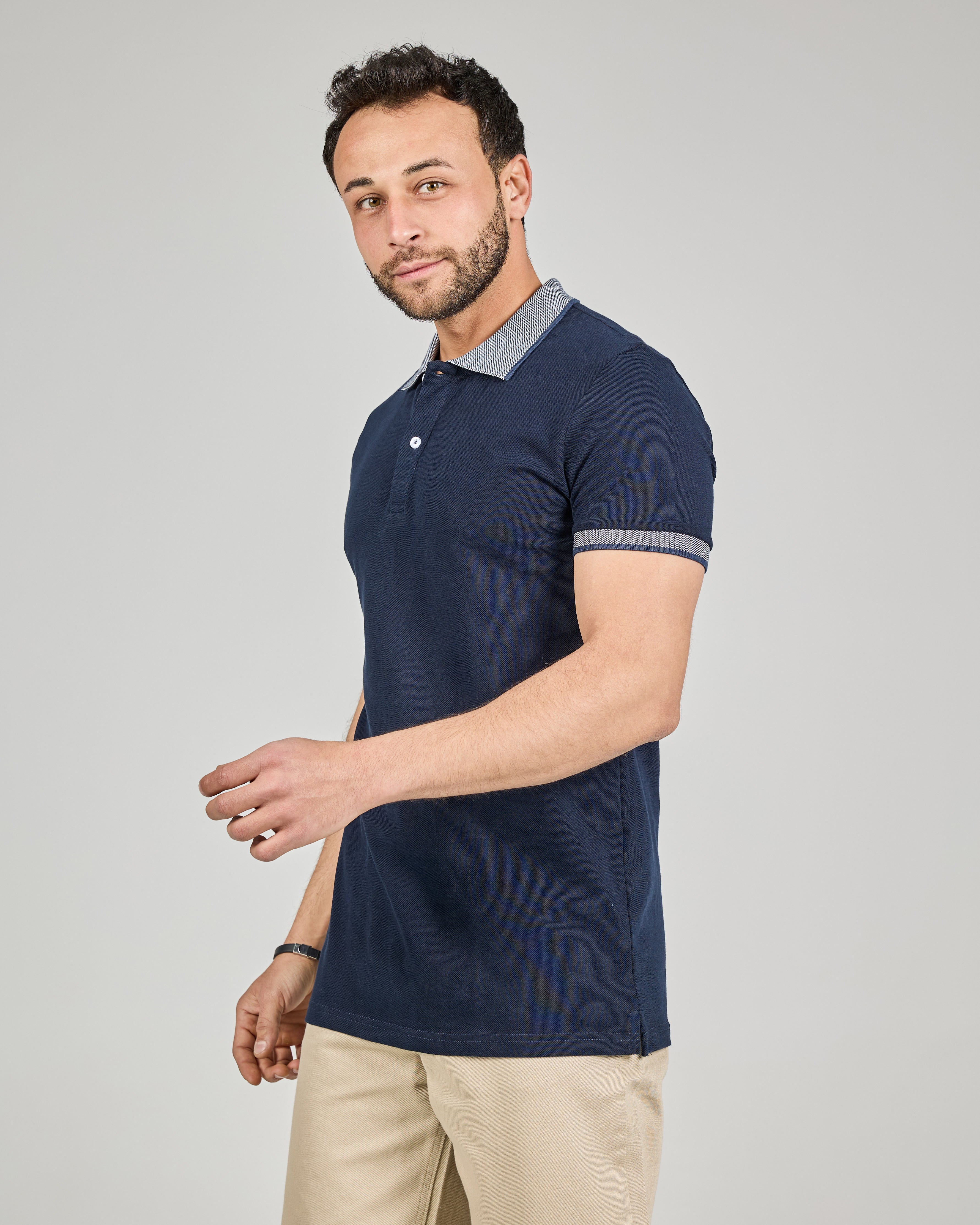 MEN JAQURED HALF SLEEVES POLO T-SHIRT