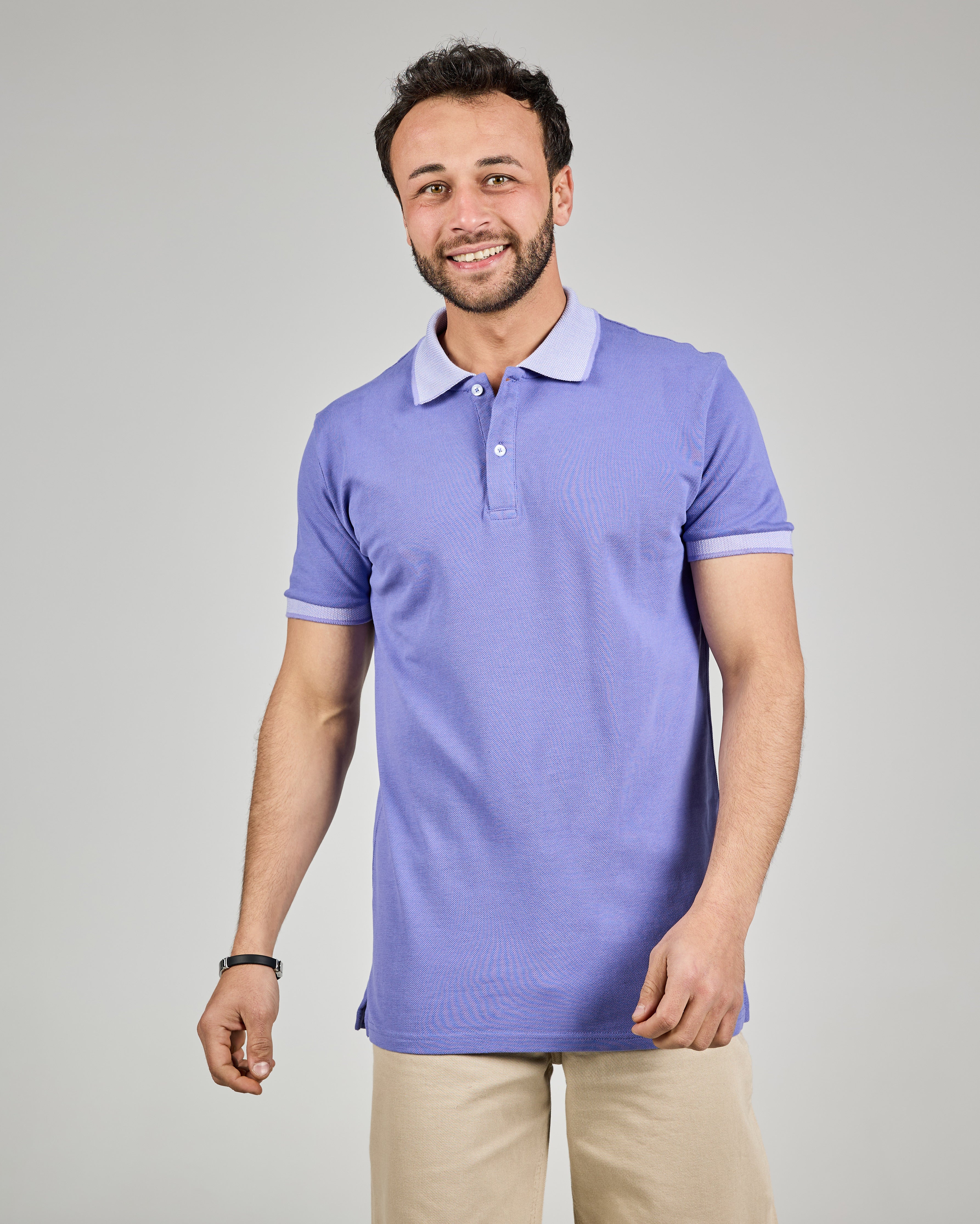 MEN JAQURED HALF SLEEVES POLO T-SHIRT