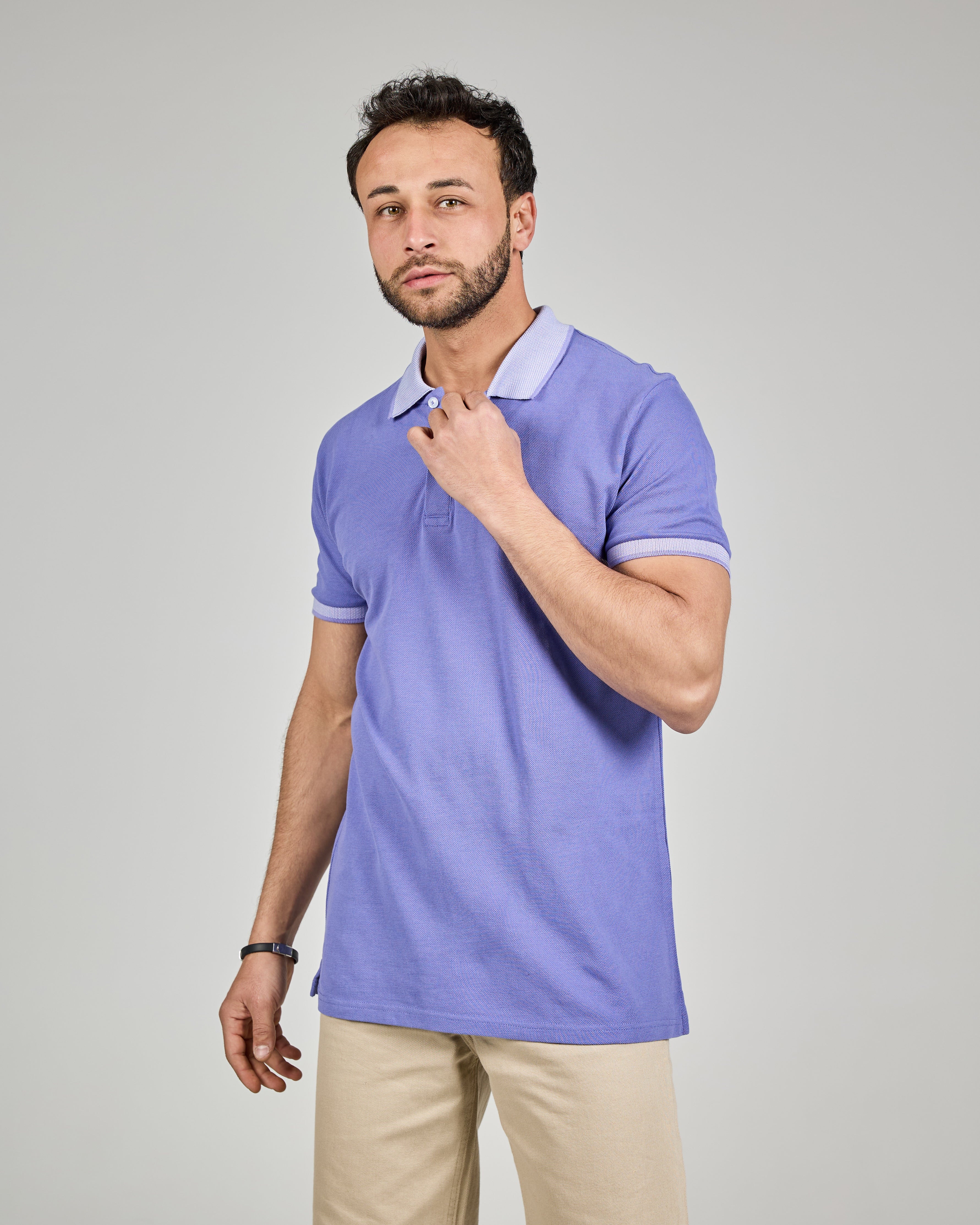 MEN JAQURED HALF SLEEVES POLO T-SHIRT