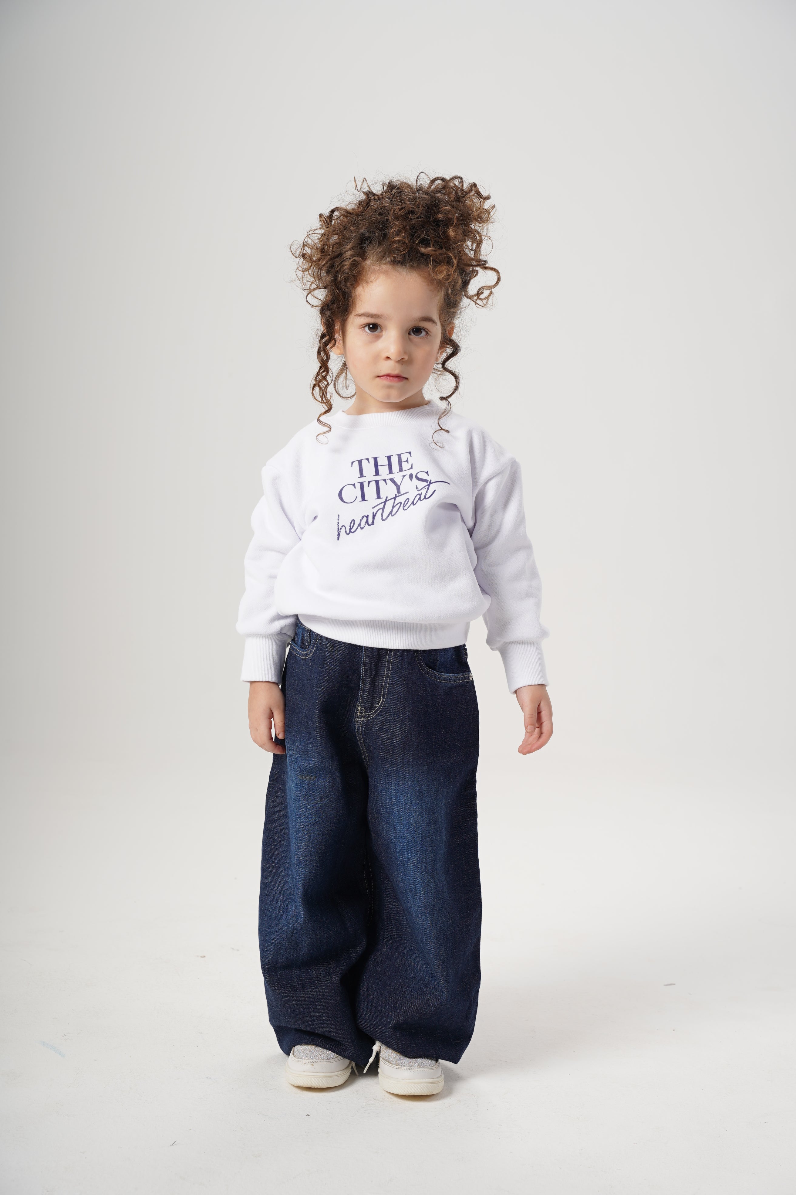 سويت شيرت بناتي مطبوع من الجهتين