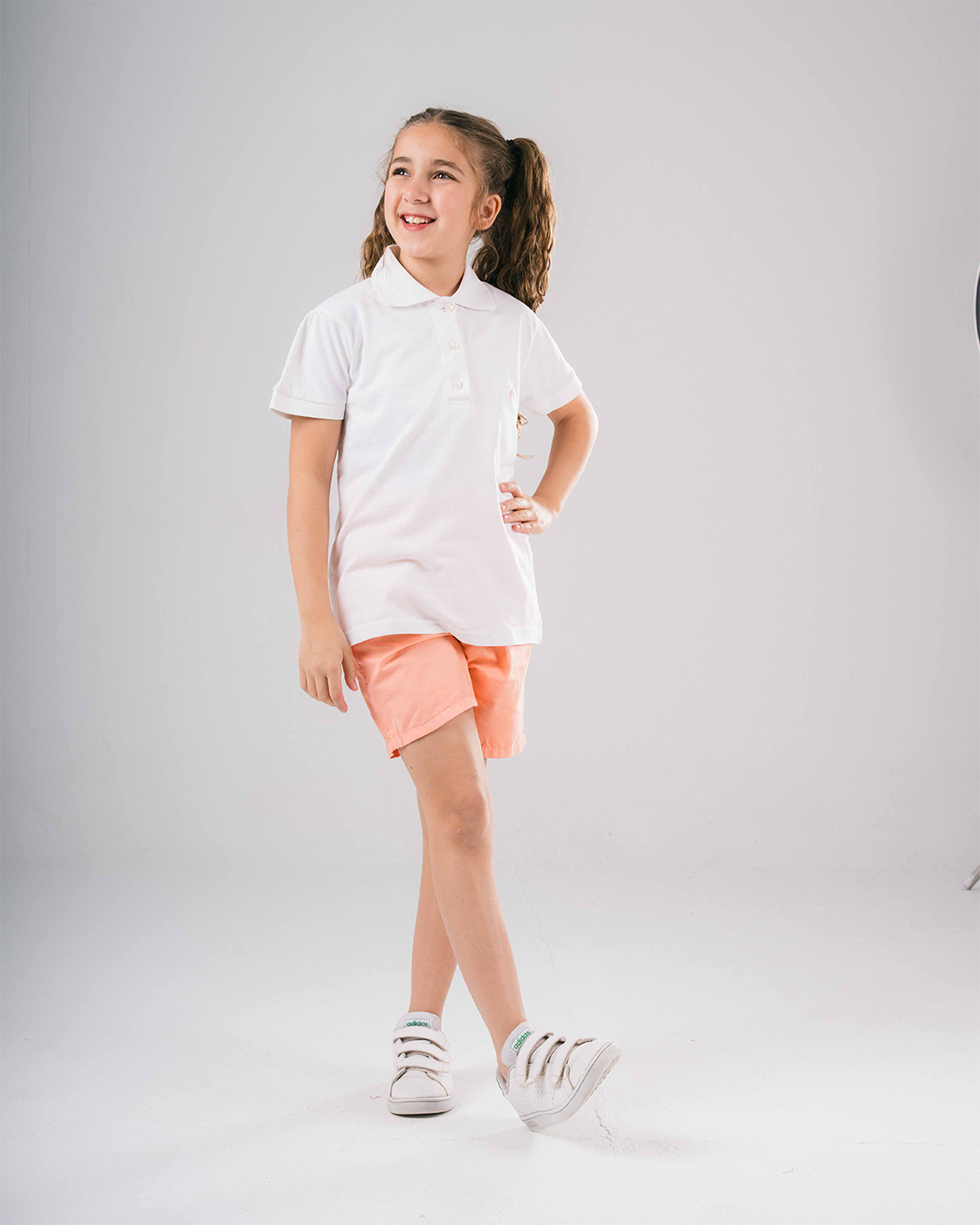 Embroidered Girls Short Sleeve Polo T-shirt