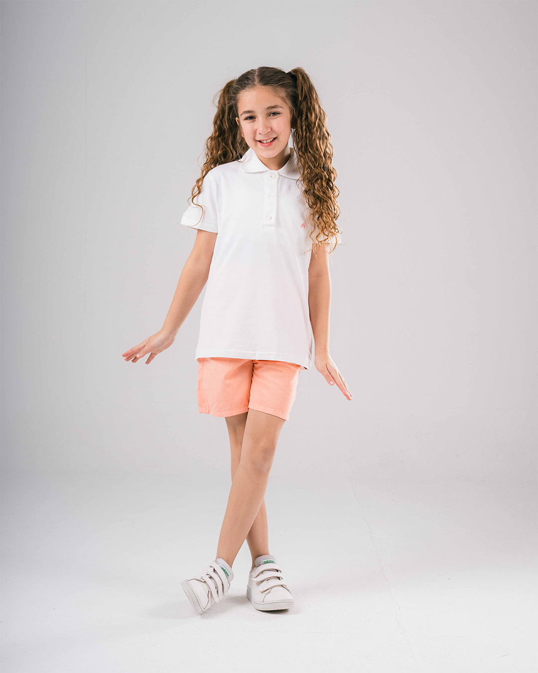 Embroidered Girls Short Sleeve Polo T-shirt
