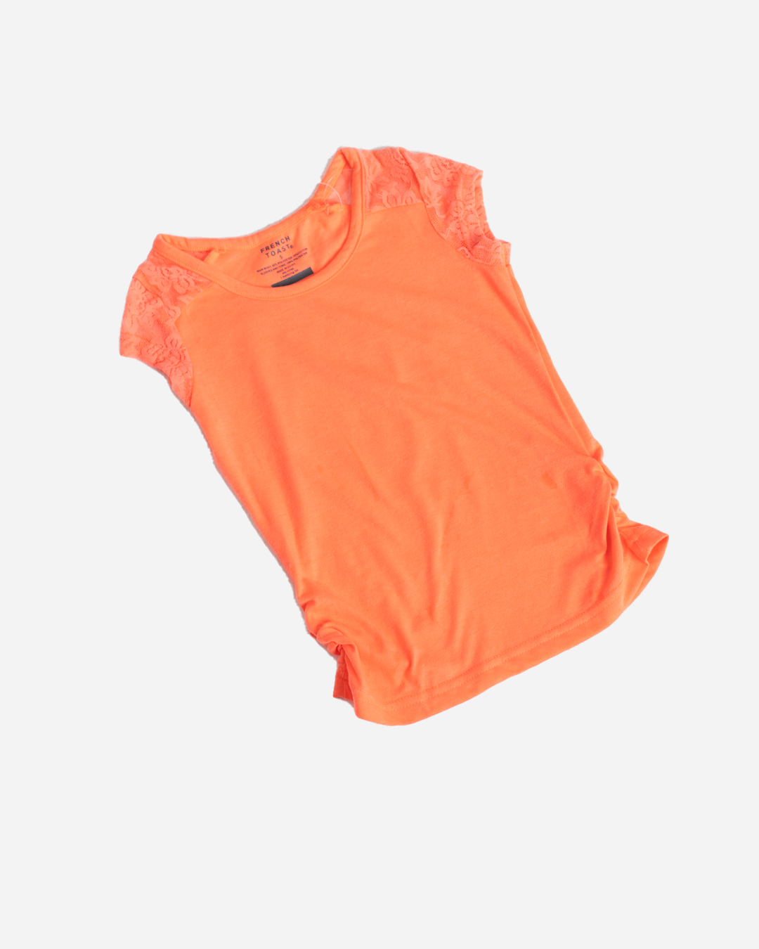 Short Sleeve Girls T-shirt with Lace