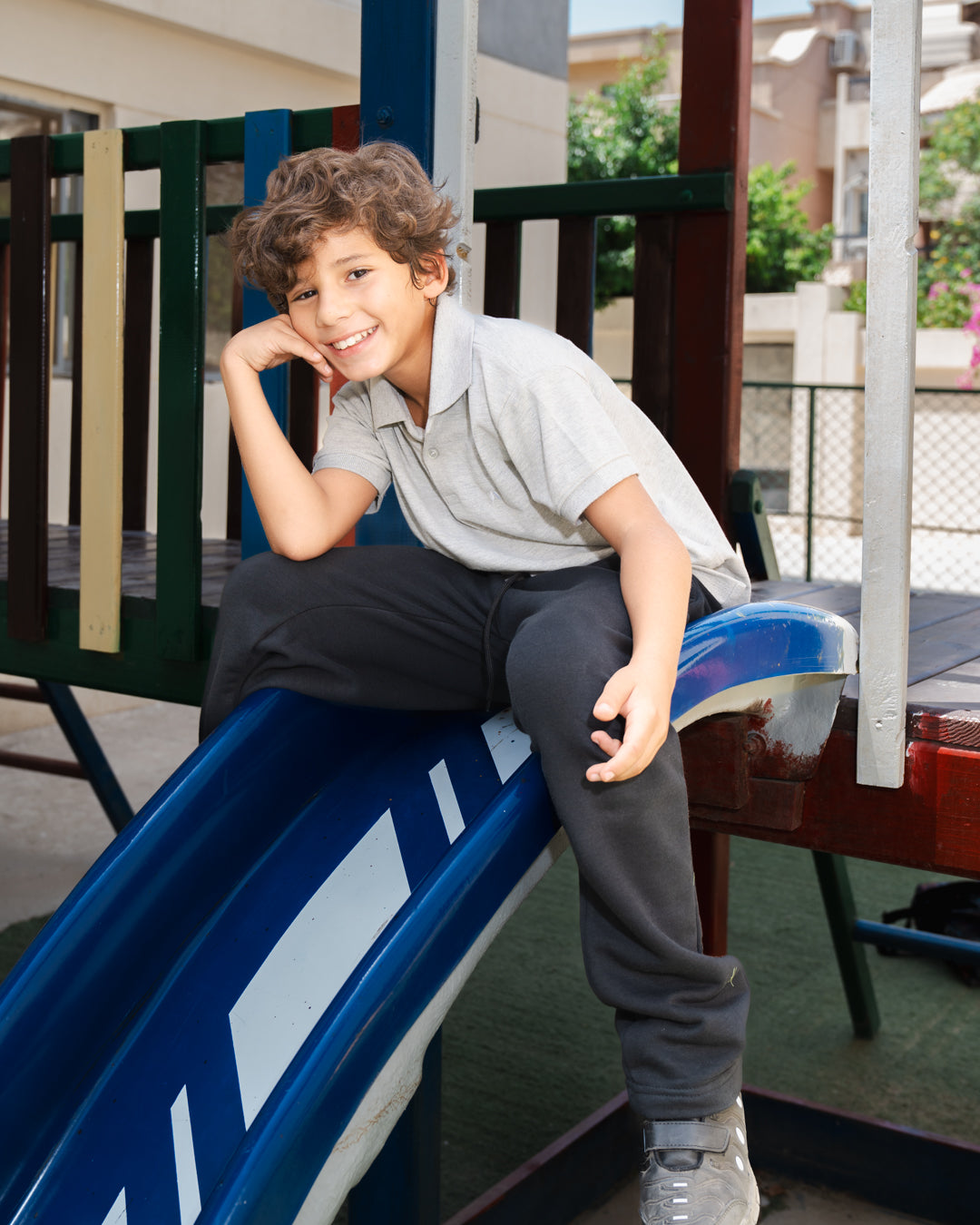 Boys Short Sleeved Embroidered Polo T-shirt