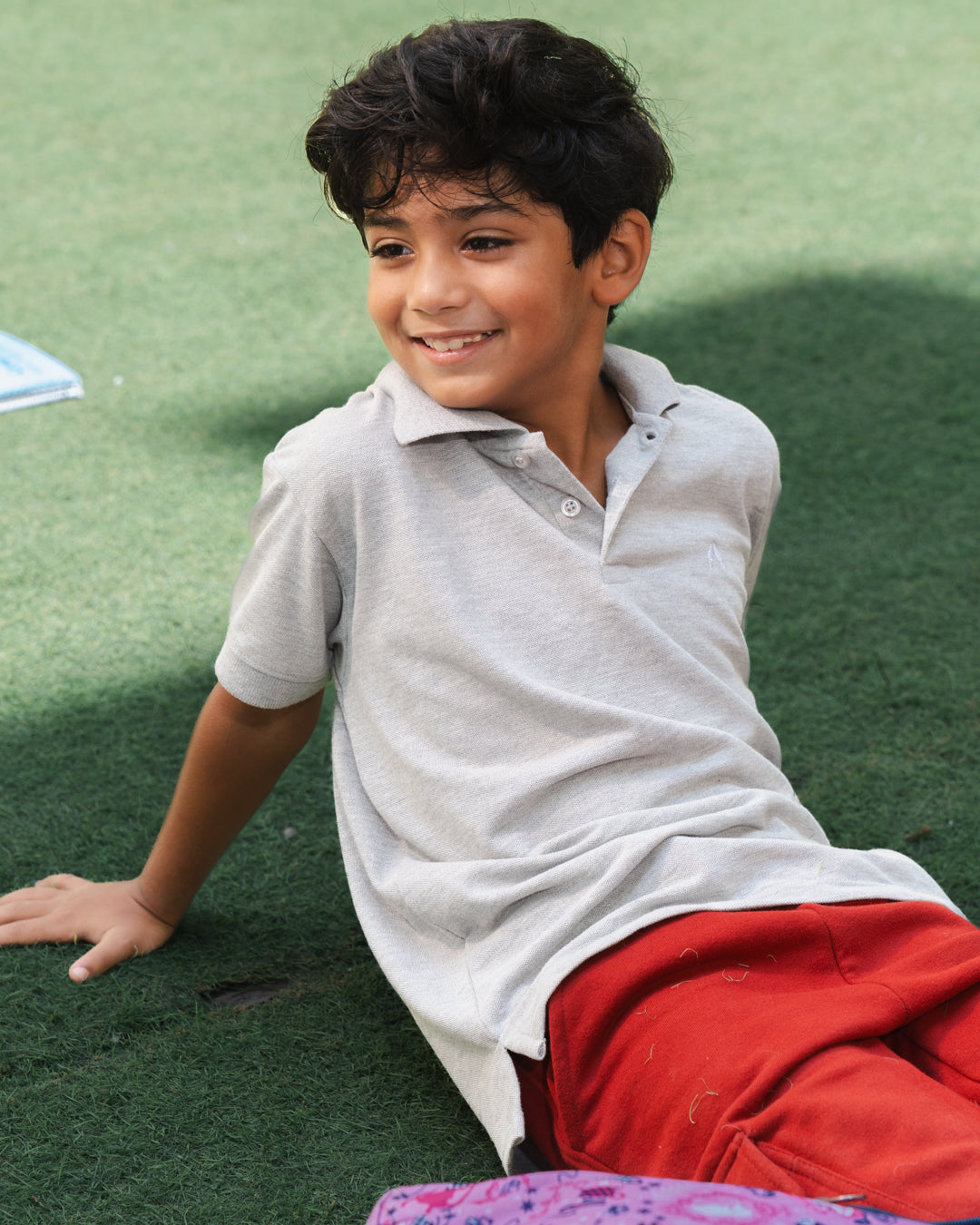 Boys Short Sleeved Embroidered Polo T-shirt