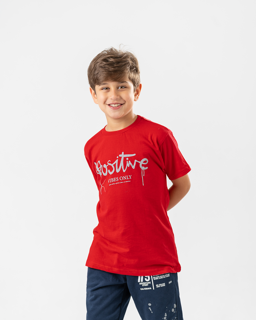 Positive Printed Short Sleeve Boys T-shirt