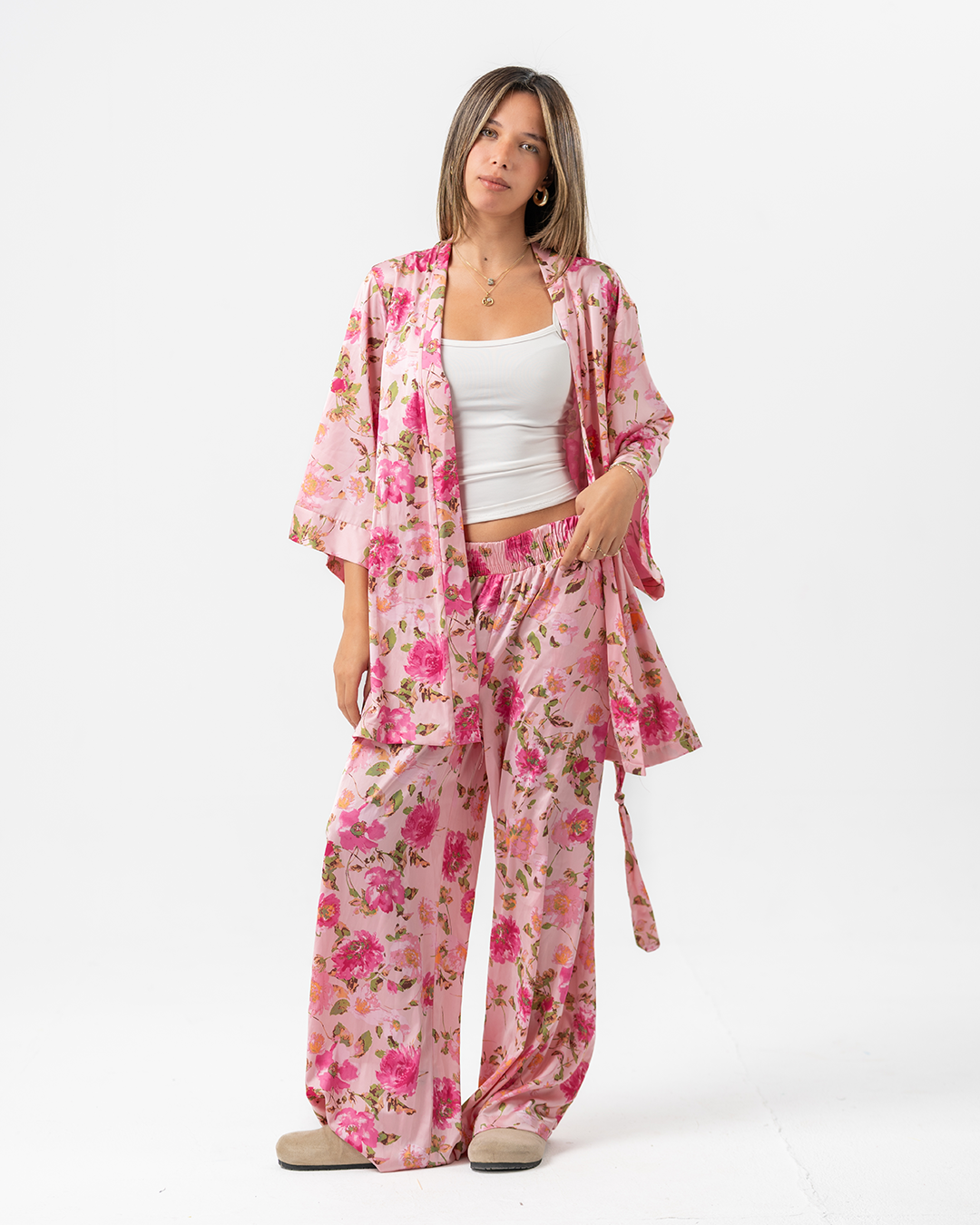 كارديجان نسائي مطبوع من الساتان