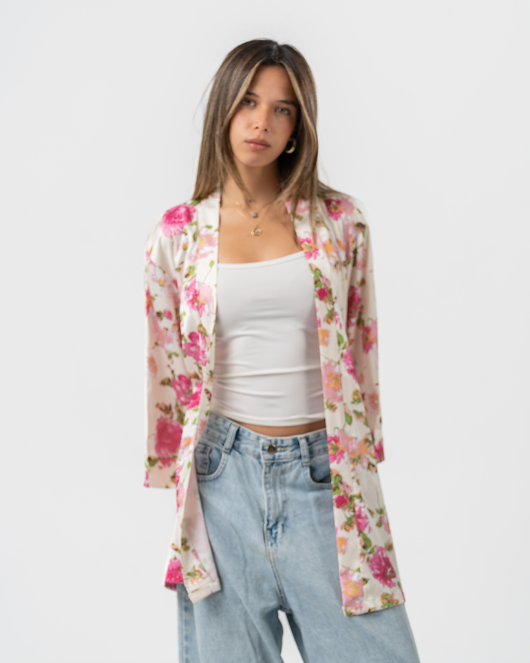 Satin Printed Womens Cardigan