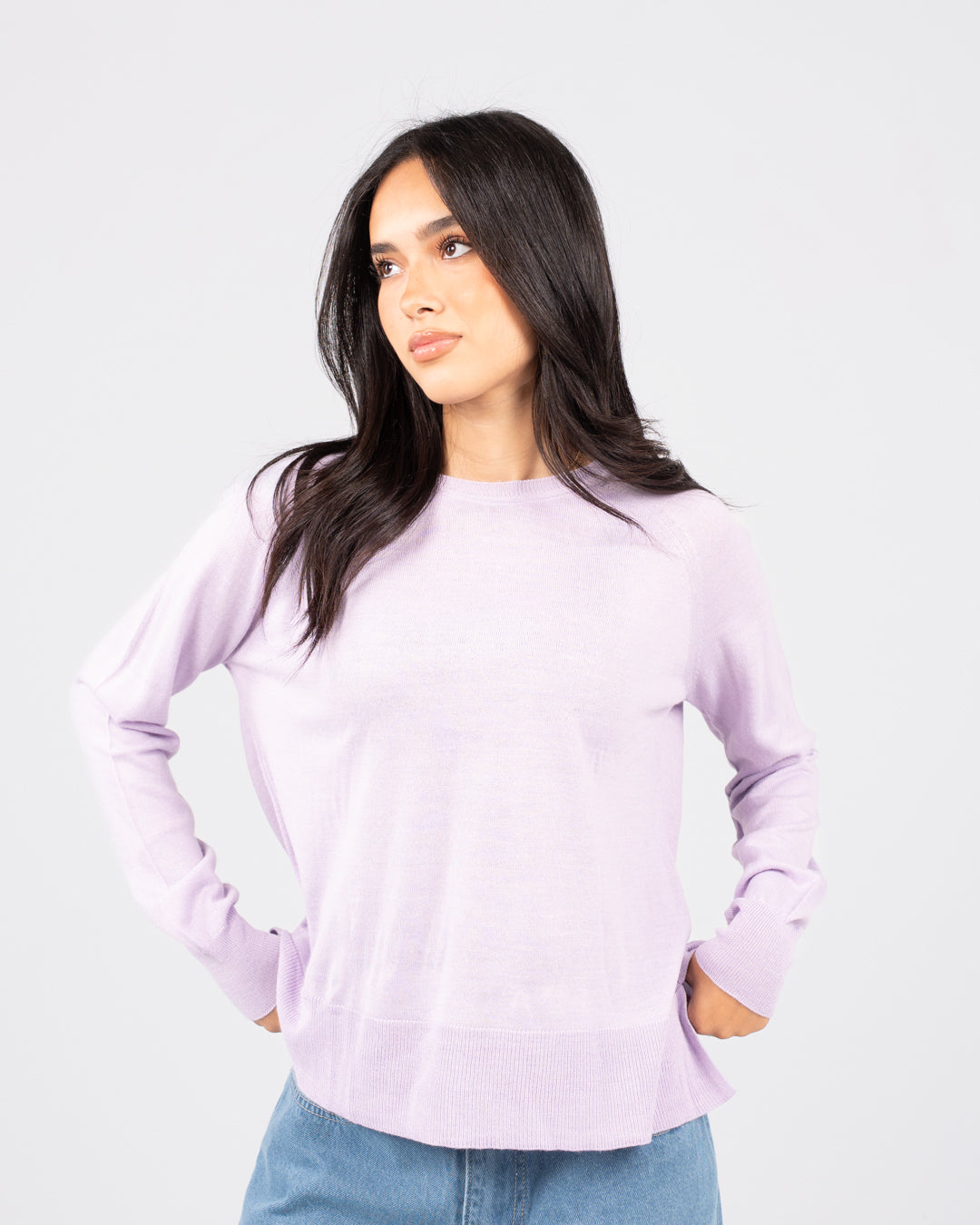 Round Neck Women Basic Pullover