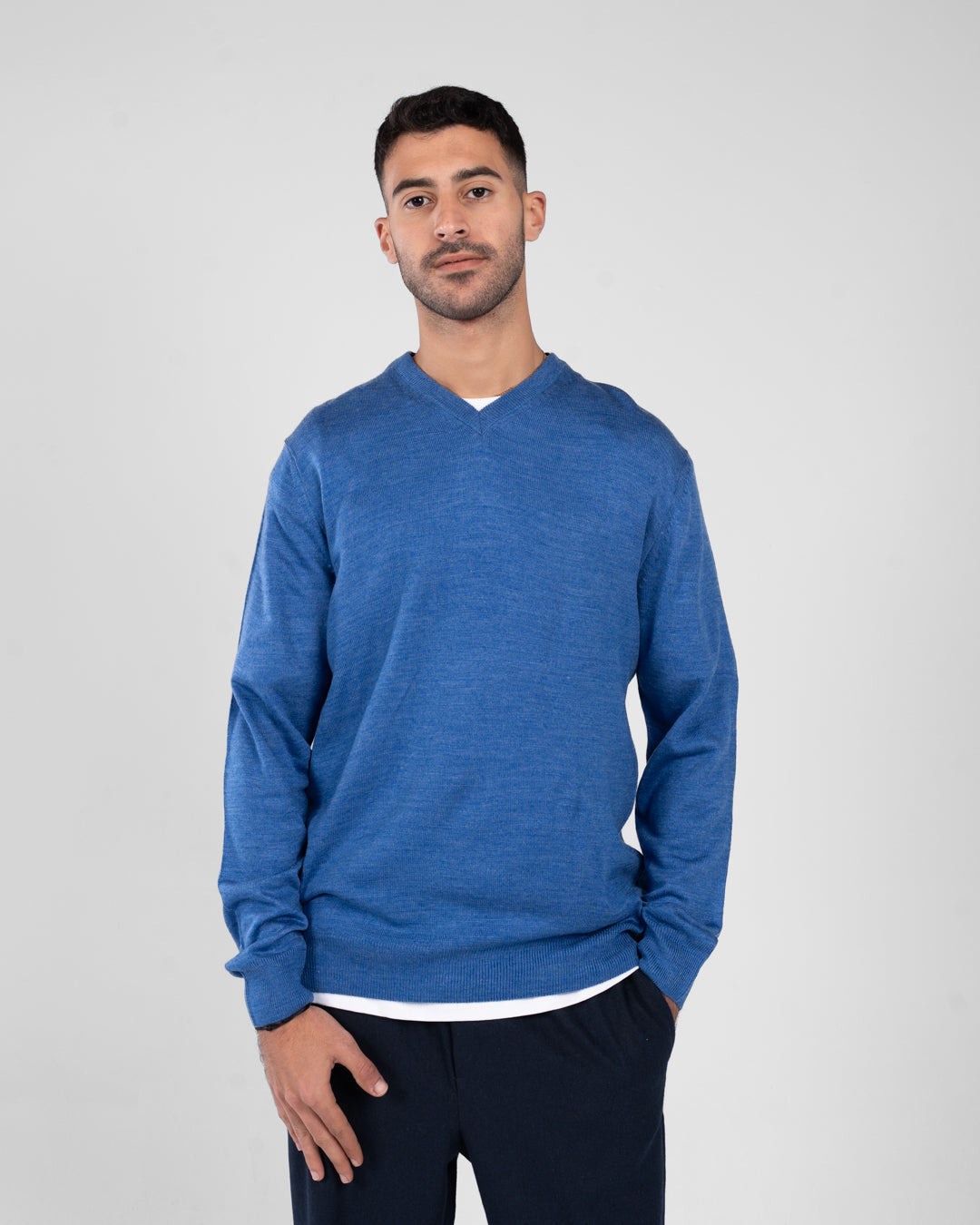 Men Plain Sweater V Neck