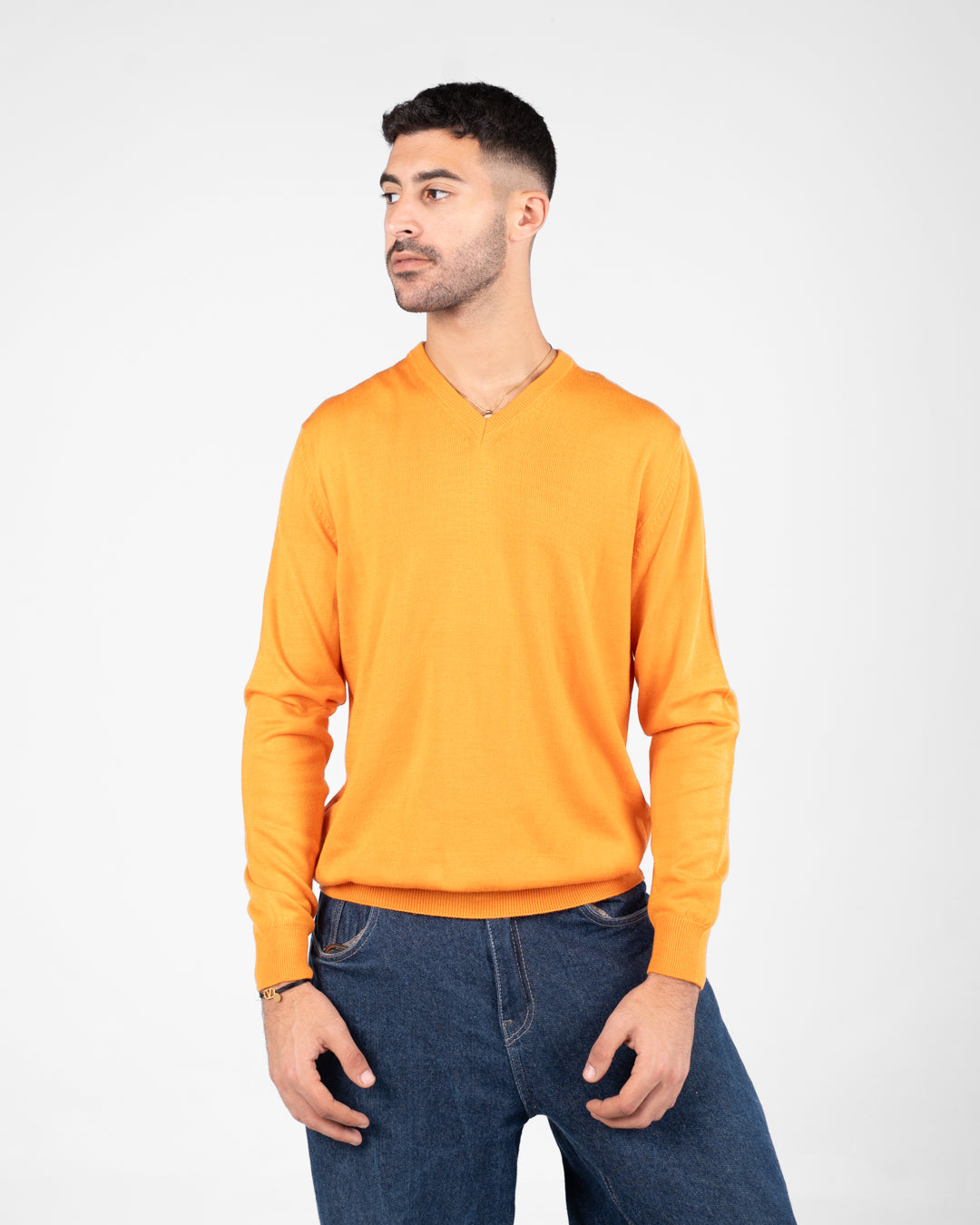Men Plain Sweater V Neck