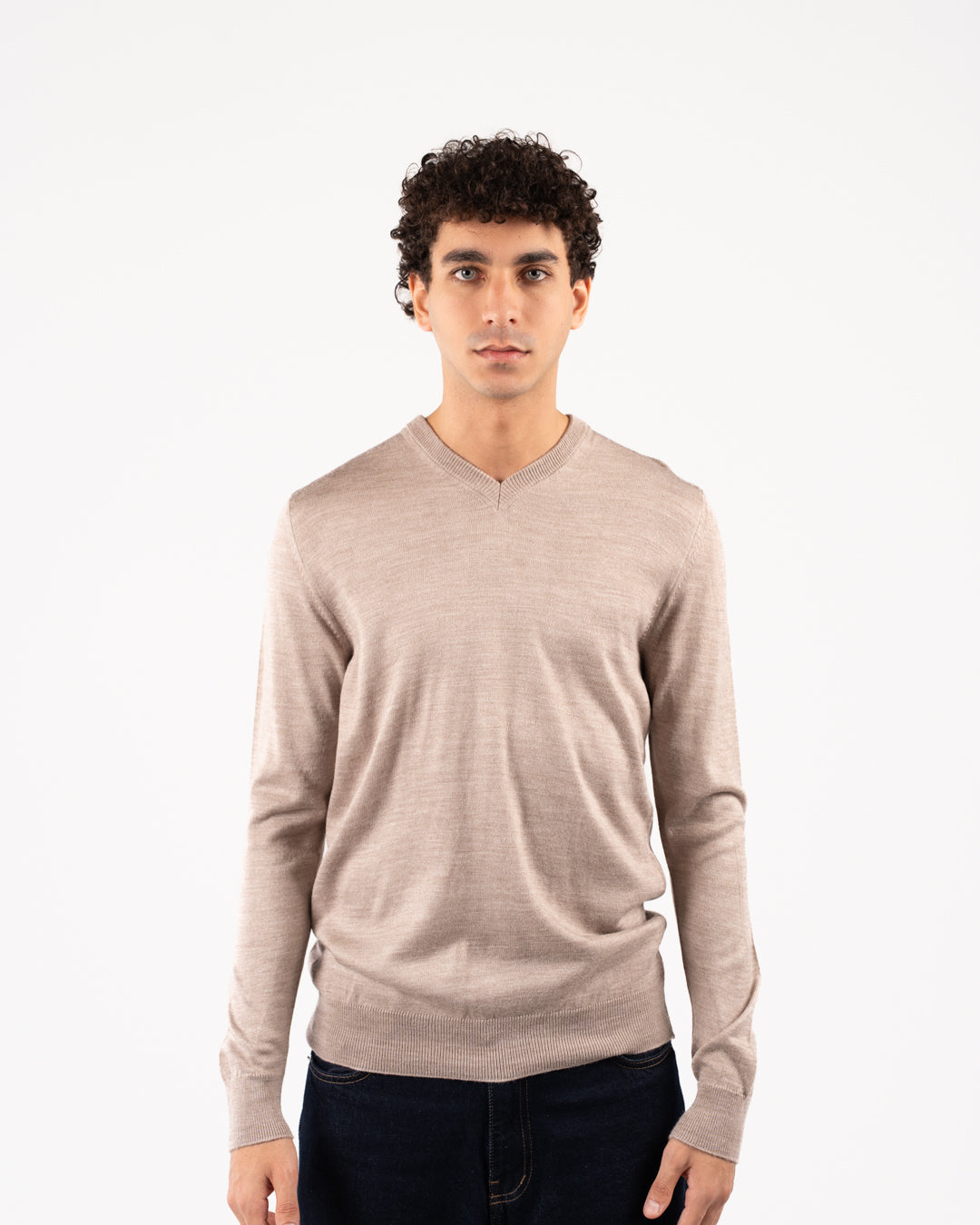 Men Plain Sweater V Neck