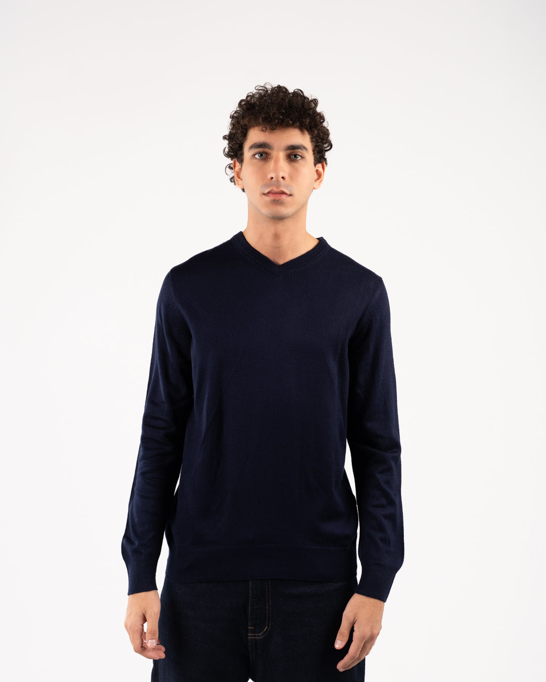 Men Plain Sweater V Neck
