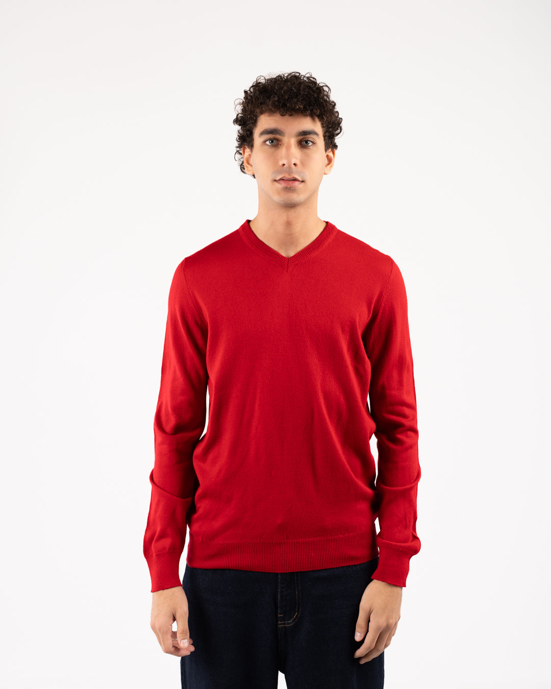 Men Plain Sweater V Neck