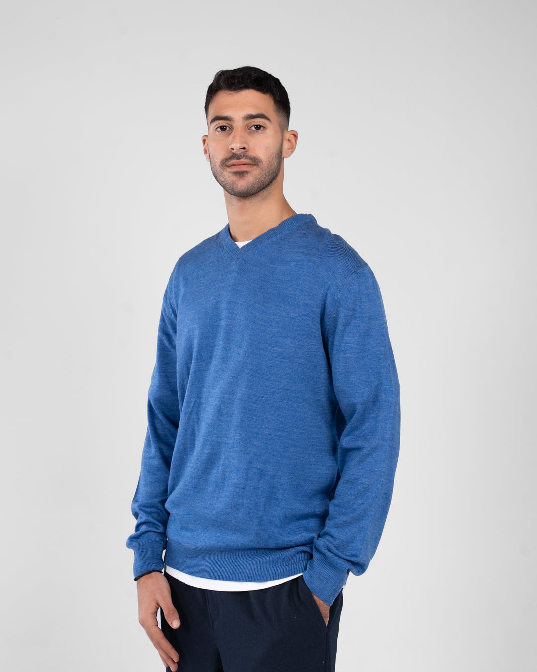 Men Plain Sweater V Neck