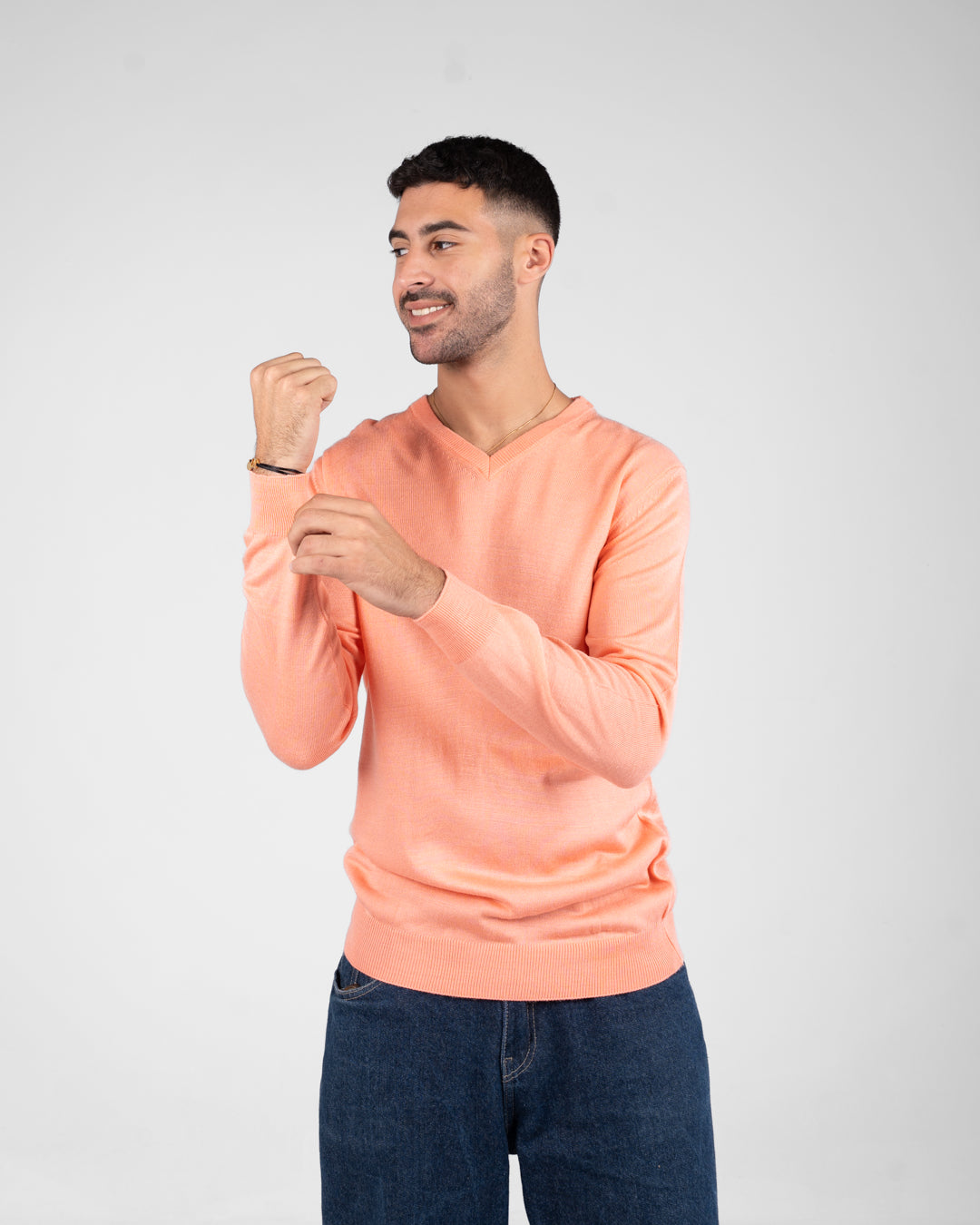 Men Plain Sweater V Neck