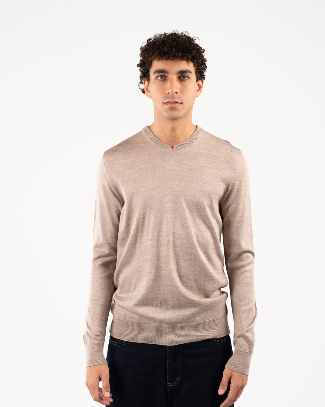 Men Plain Sweater V Neck