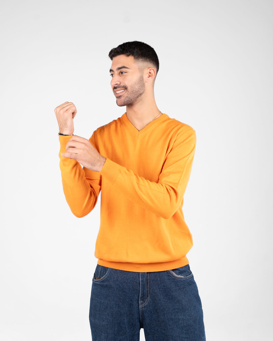 Men Plain Sweater V Neck