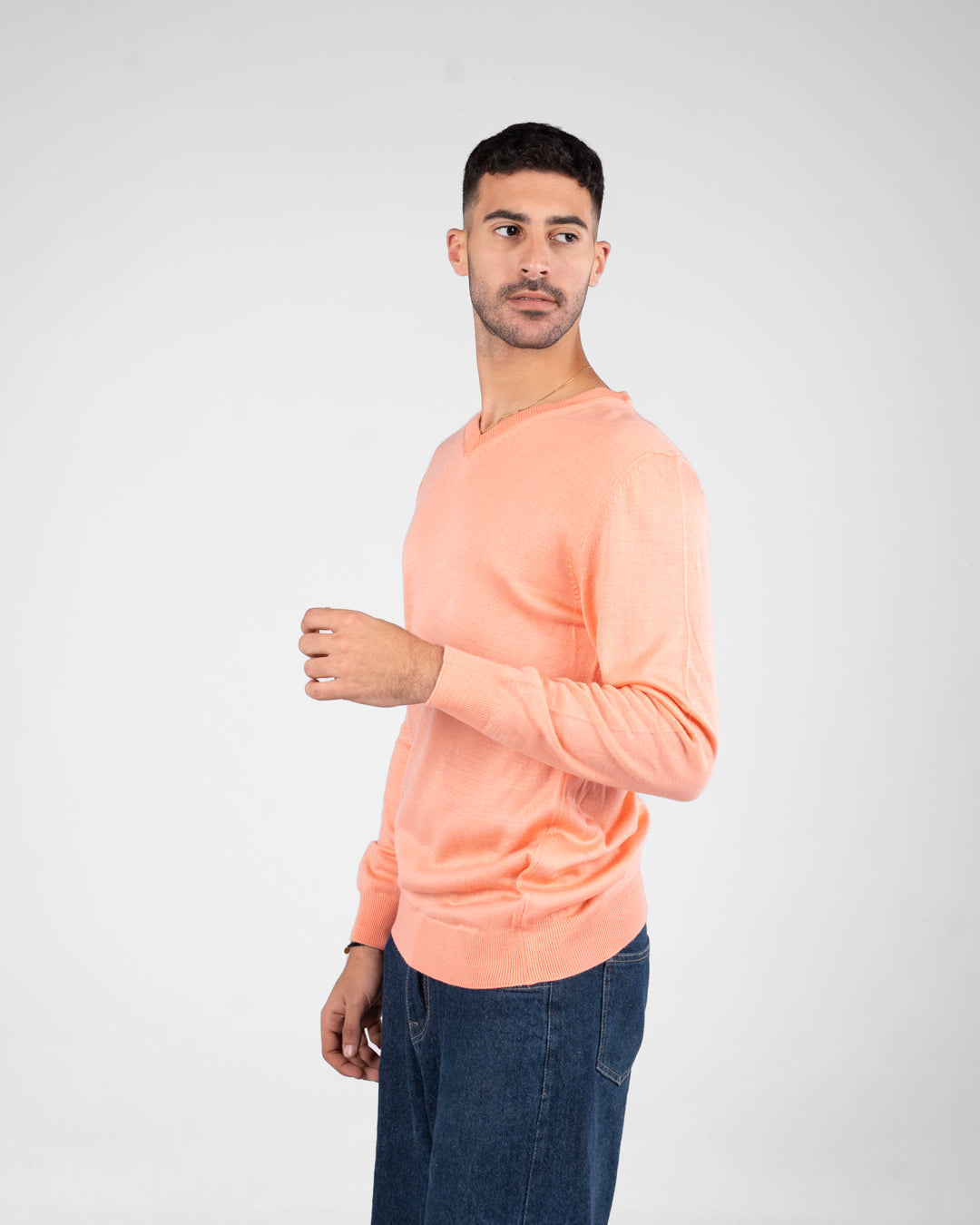 Men Plain Sweater V Neck