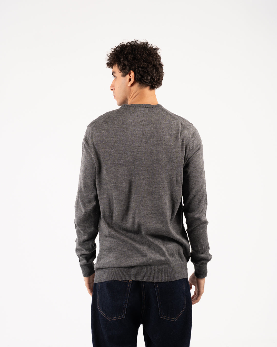 Men Plain Sweater V Neck