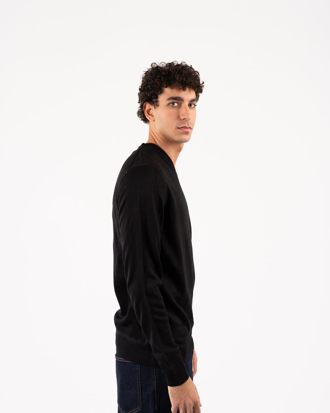 Men Plain Sweater V Neck